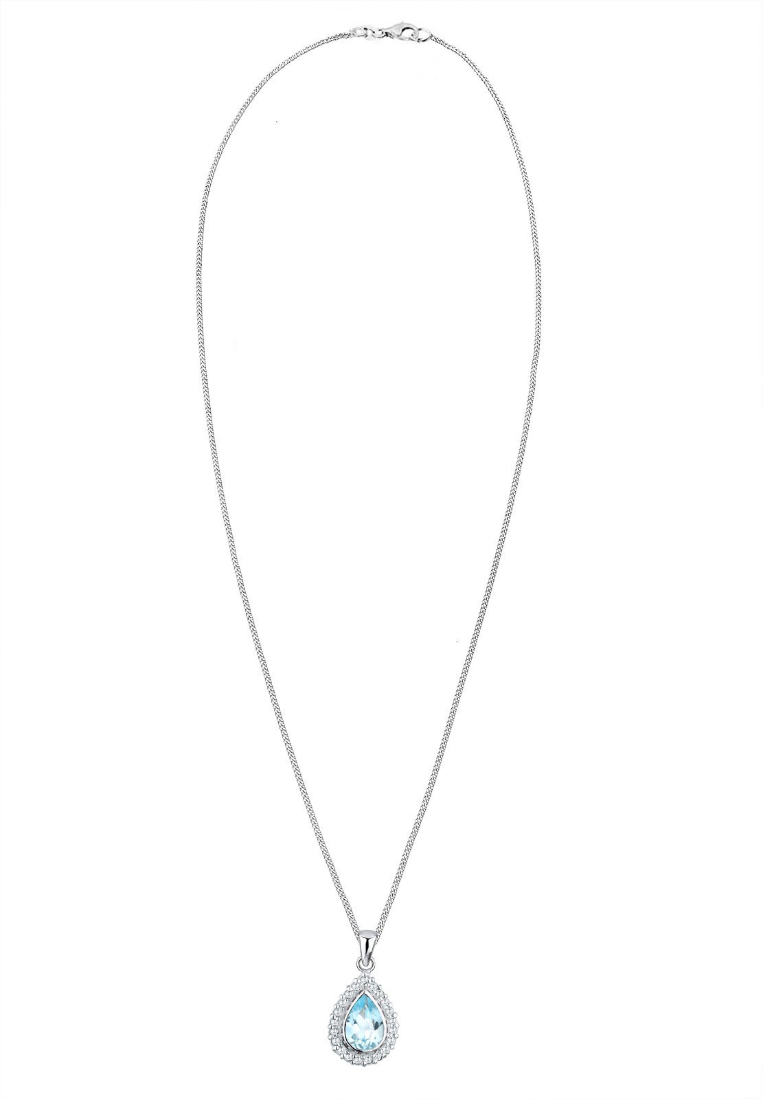 Elli Silberkette »Halskette Zirkonia Topas Blau 925 Sterling Silber«