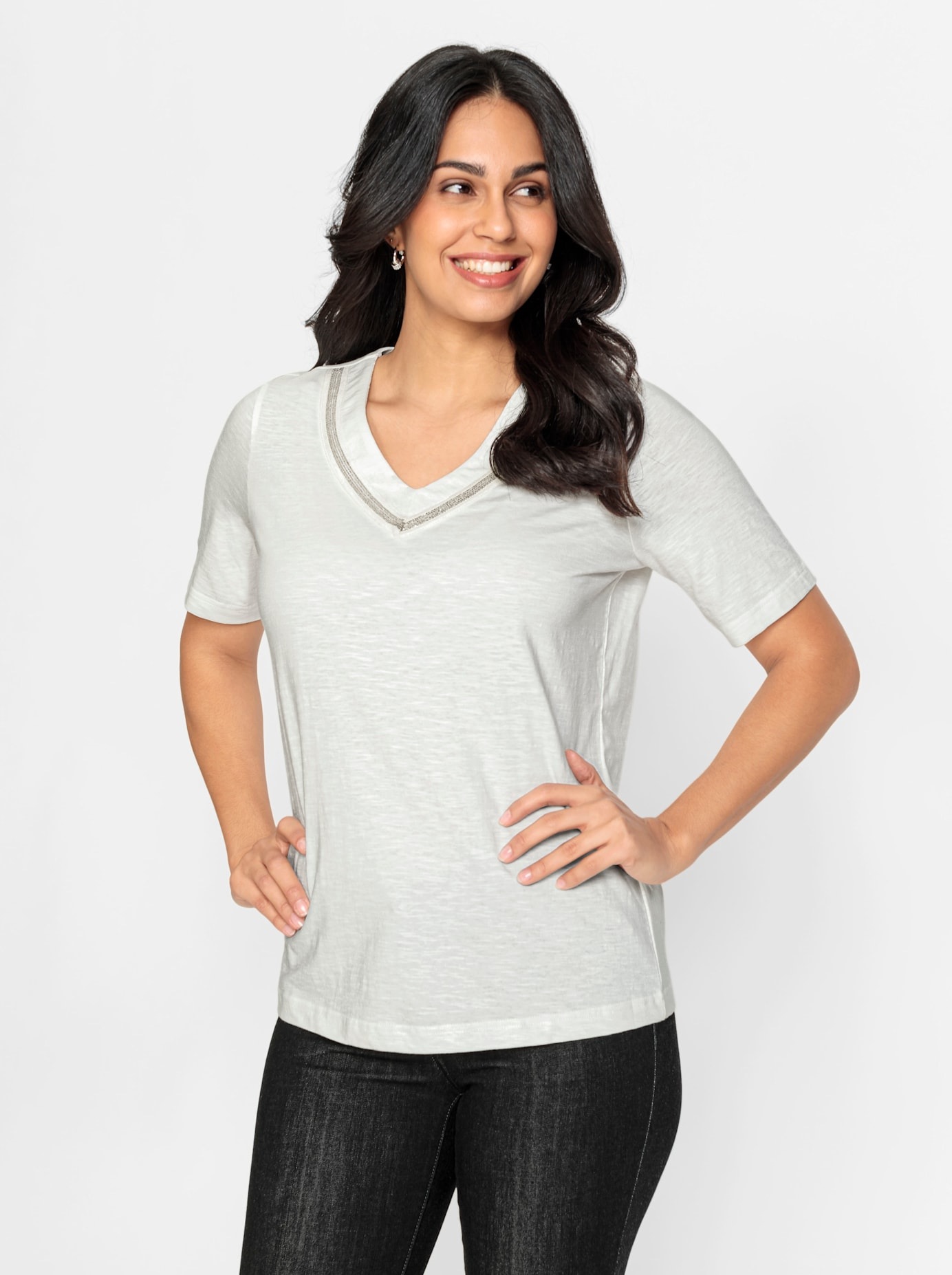 Inspirationen V-Shirt »Shirt«, (1 tlg.)