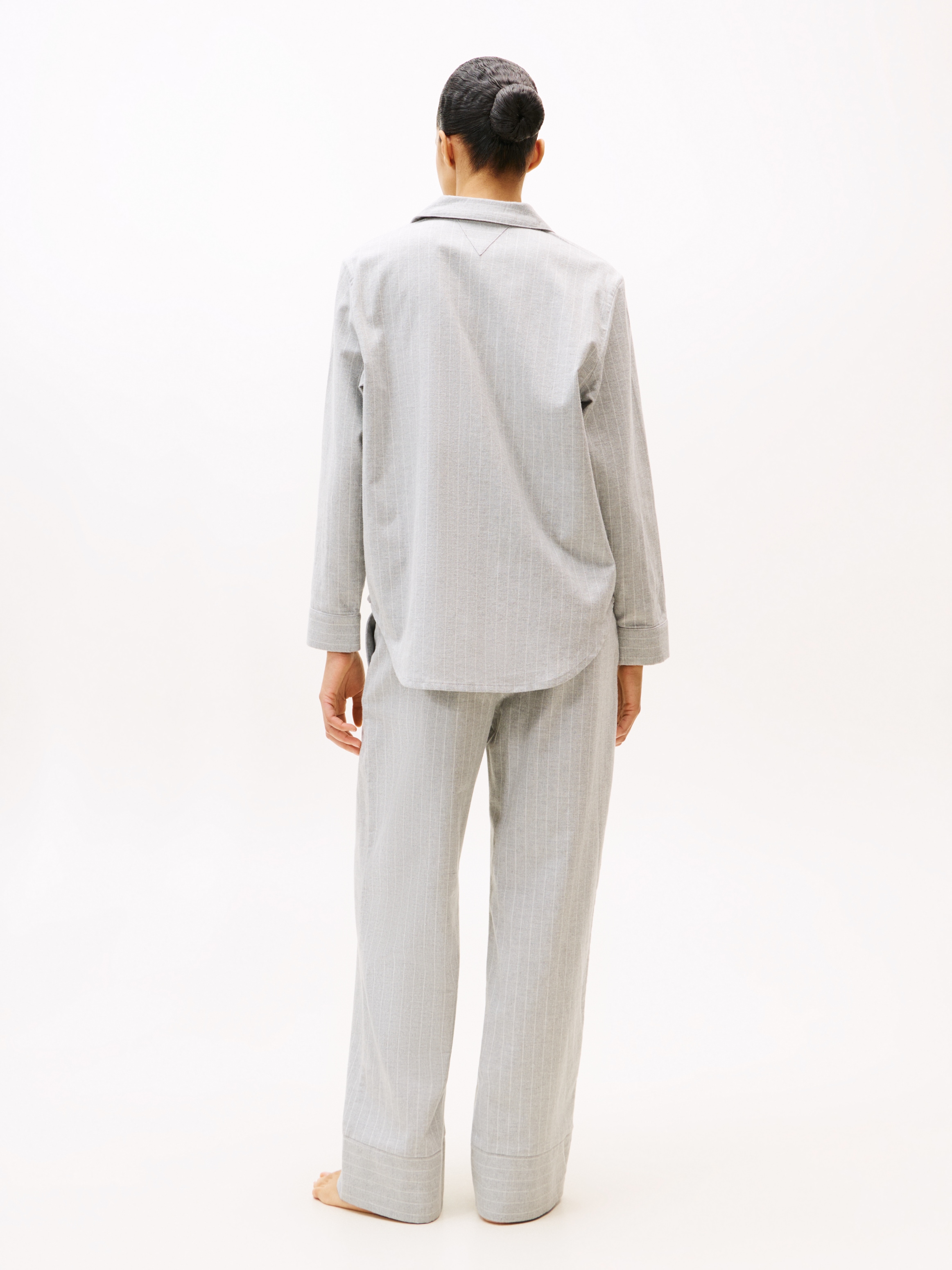 Tommy Hilfiger Underwear Pyjama 2 Stk. tlg., mit Fischgrät-Streifen, aus Flanell, relaxed fit