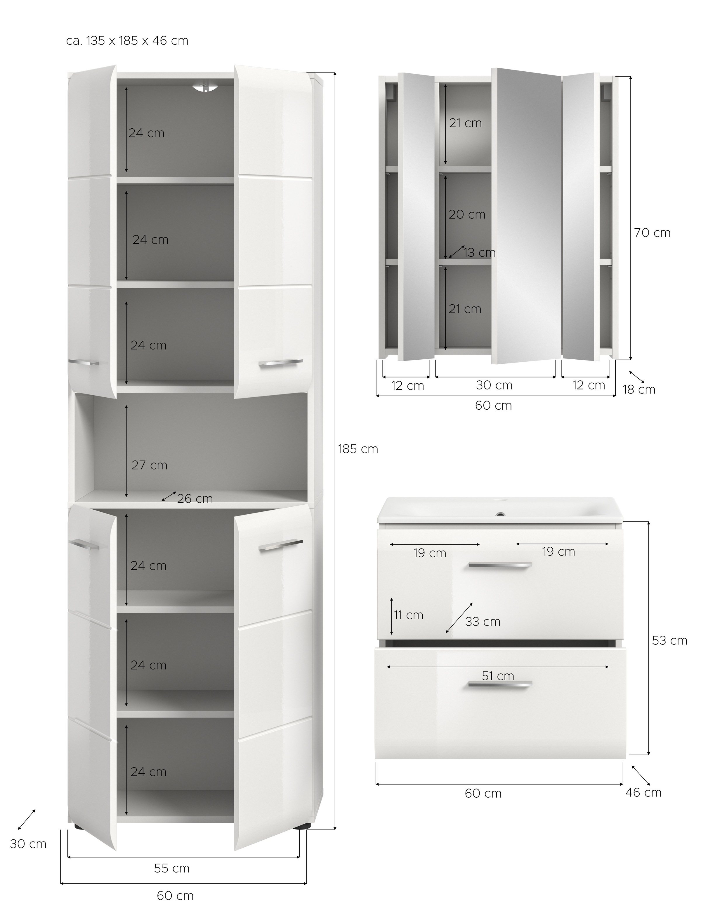 INOSIGN Badezimmer-Set Set, 4 Stk. tlg.