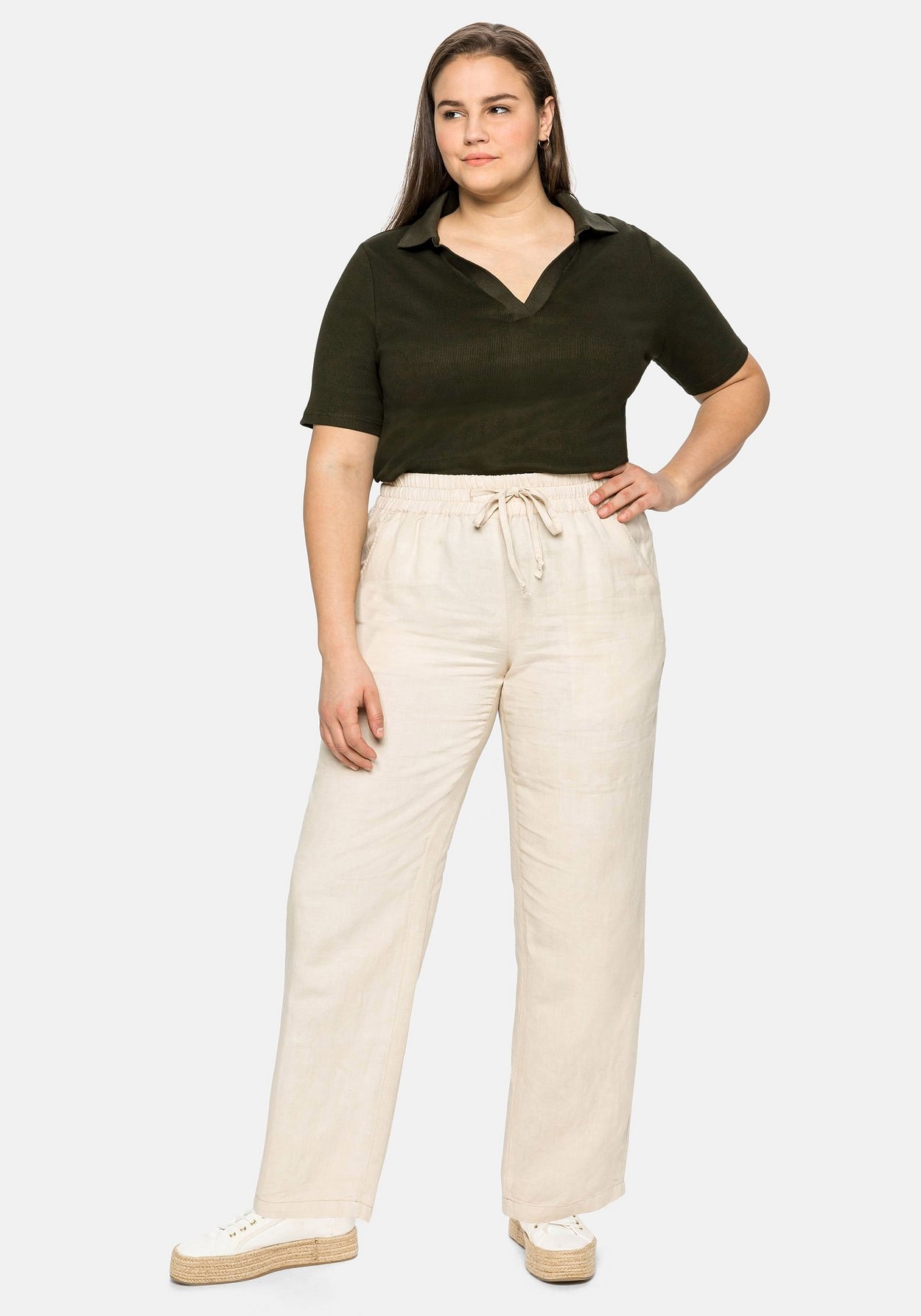 Sheego Schlupfhose »Leinenhose aus lockerem Leinen-Mix«