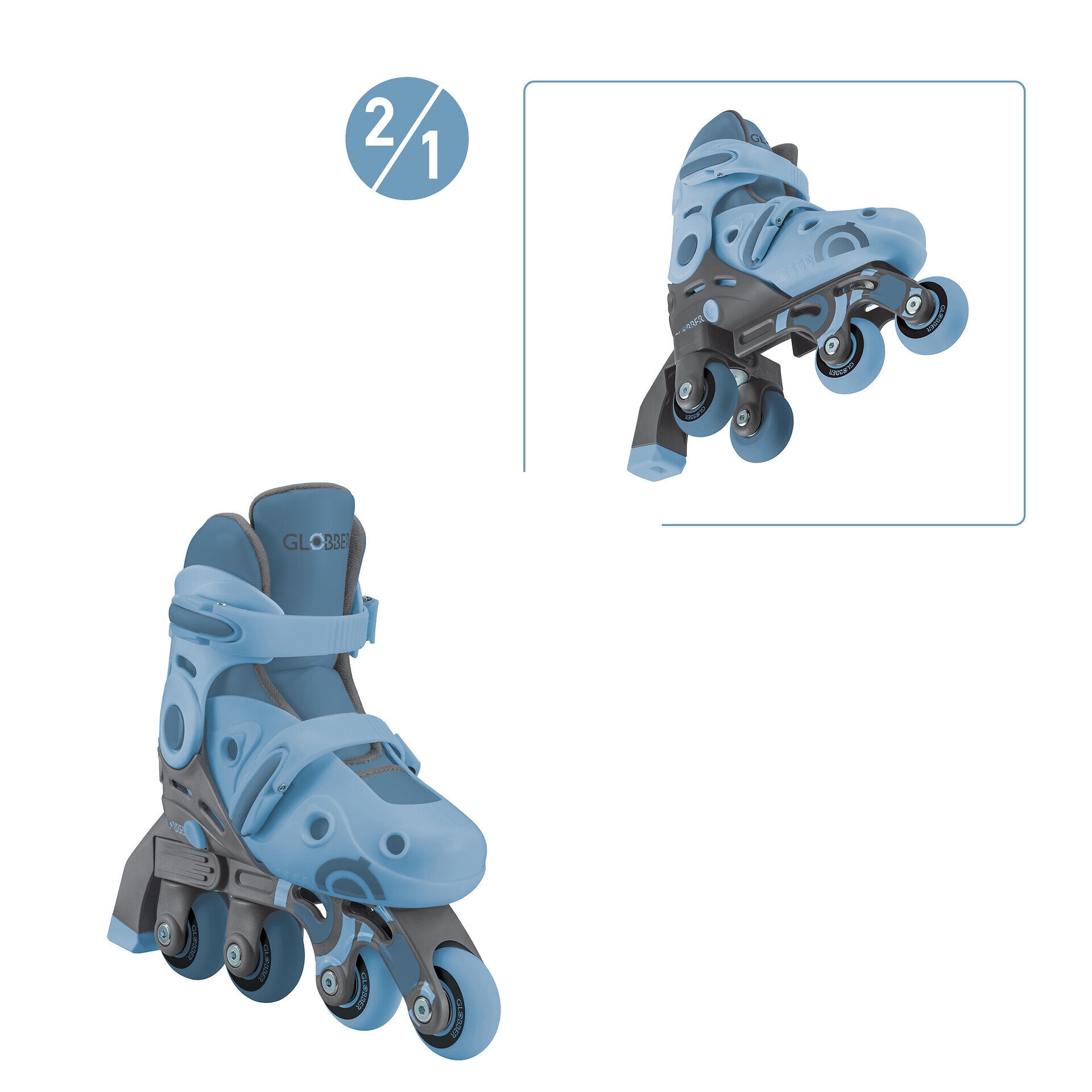 Globber Inlineskates »LEARNING SKATES 2in1, Gr. 30,33«