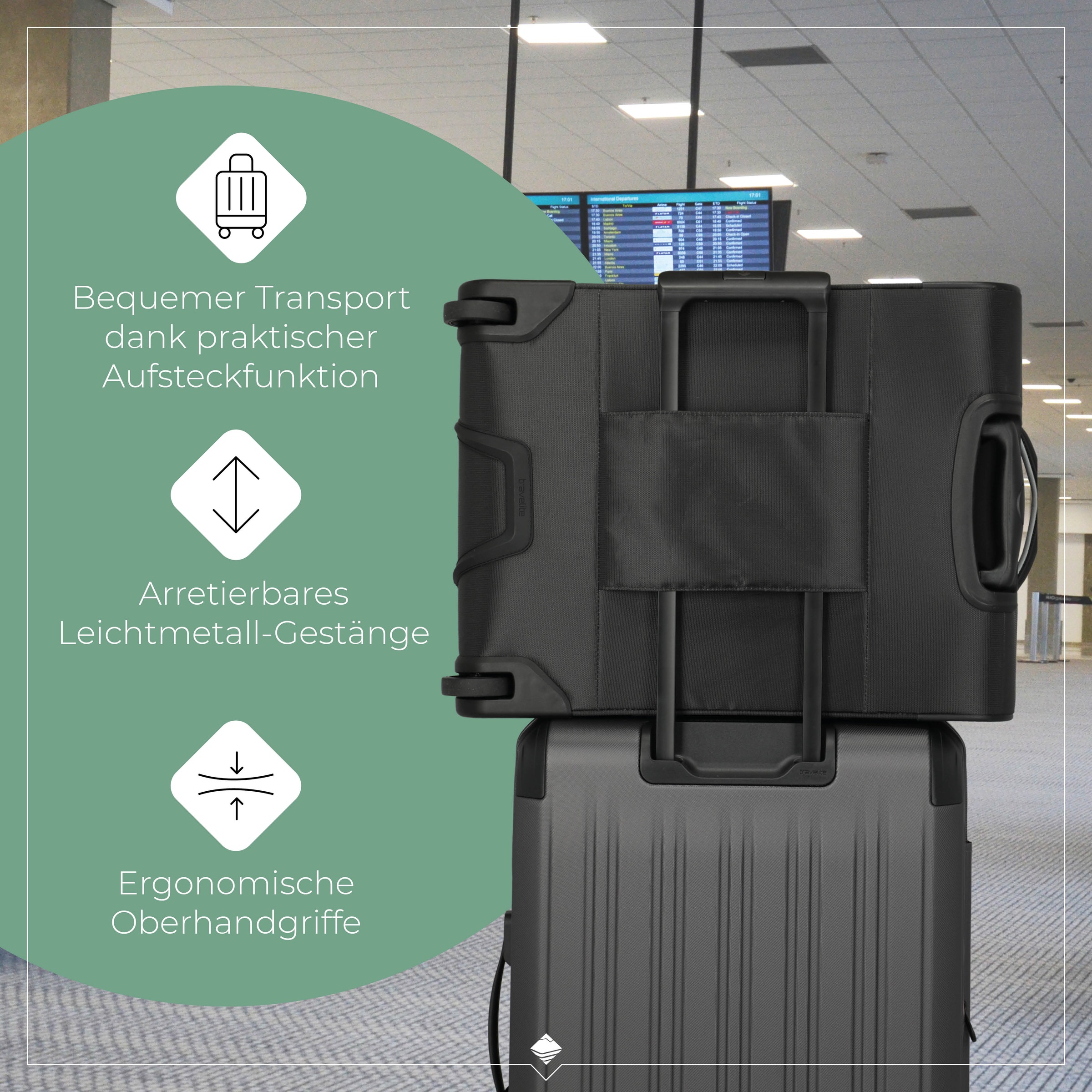travelite Handgepäck-Trolley »JETPACK Multi 2 Cabin Handgepäck Koffer« 41 l 2 Rollen Weichgepäck, passend für Ryanair, Condor und viele gängige Airlines