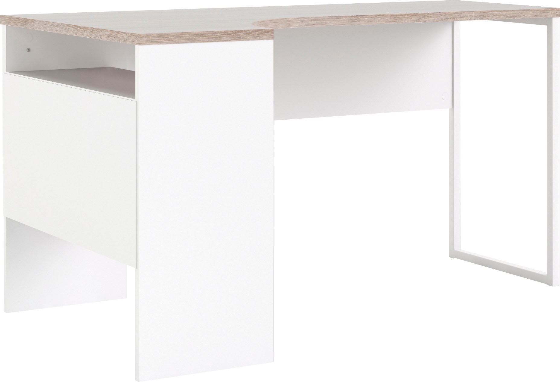 INOSIGN Eckschreibtisch »Plus«, Schreibtisch mit vielen Stauraummöglichkeiten, Gestell aus Metall