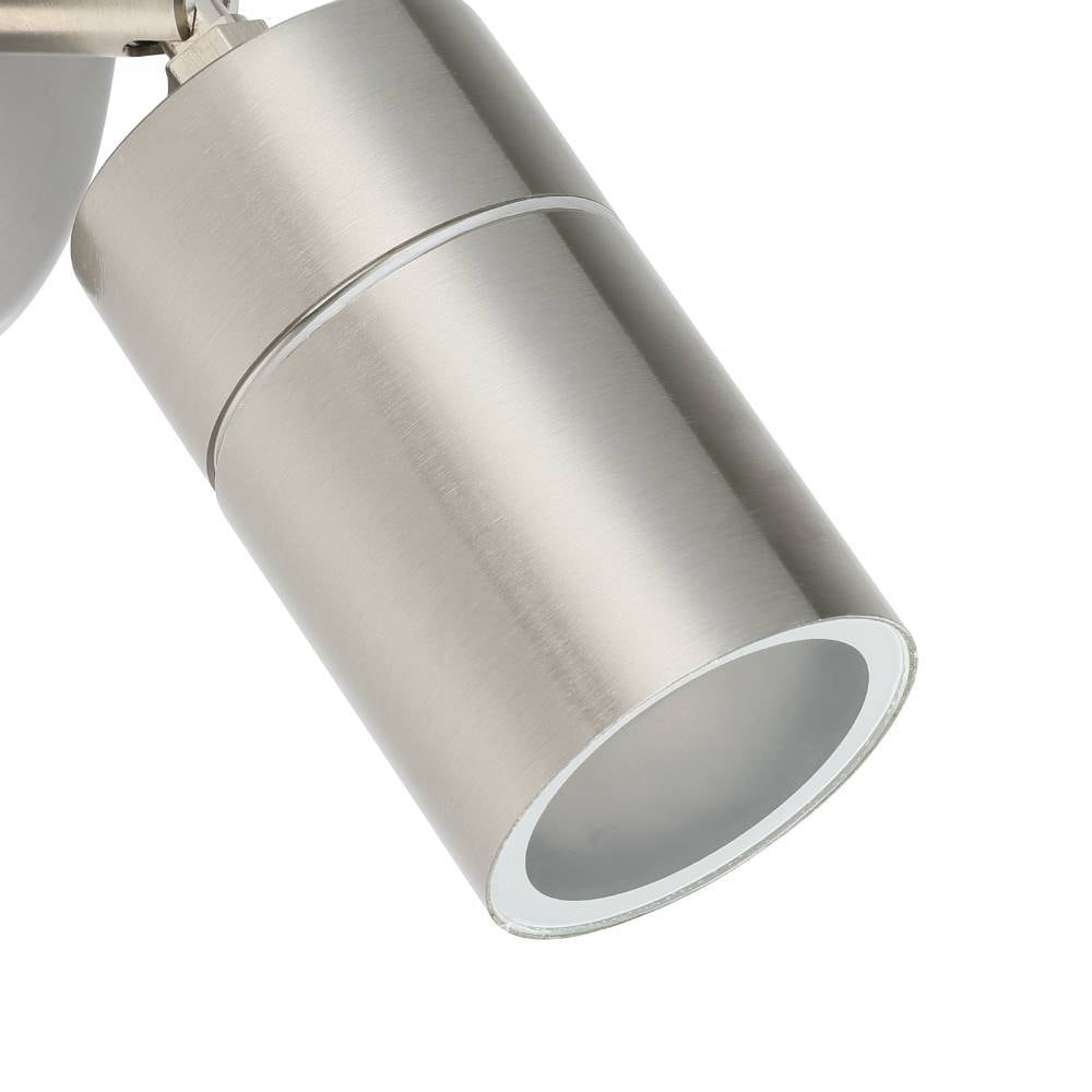 EGLO LED Außen-Wandleuchte »STOCKHOLM1 Spot, Wandspot, Außenleuchte, Eddelstahl, silber, IP44« GU10 1 Stk. Warmweiß Eckmontage möglich, GU10, Garten, Terrasse, Hauswand, Garage, 10cm