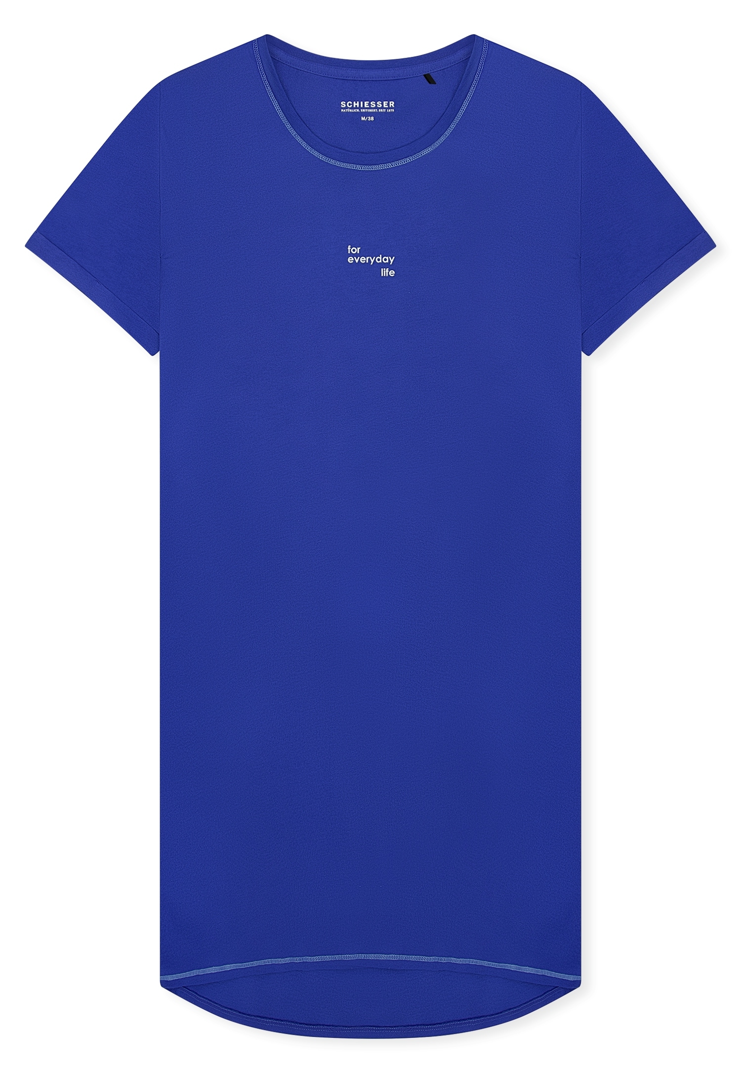 Schiesser Nachthemd »Casual Essentials« mit Statement-Print, Baumwolle, kurzärmelig, Rundhalsausschnitt