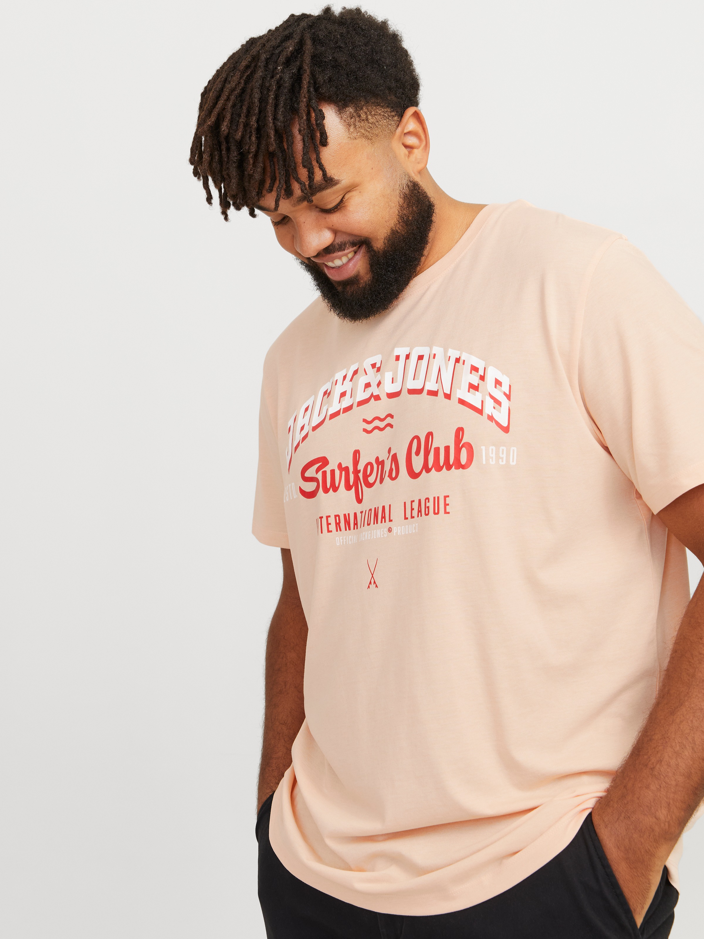 Jack & Jones PlusSize T-Shirt »JJELOGO TEE SS O-NECK 2 COL AW24 S PLS«, mit Frontprint