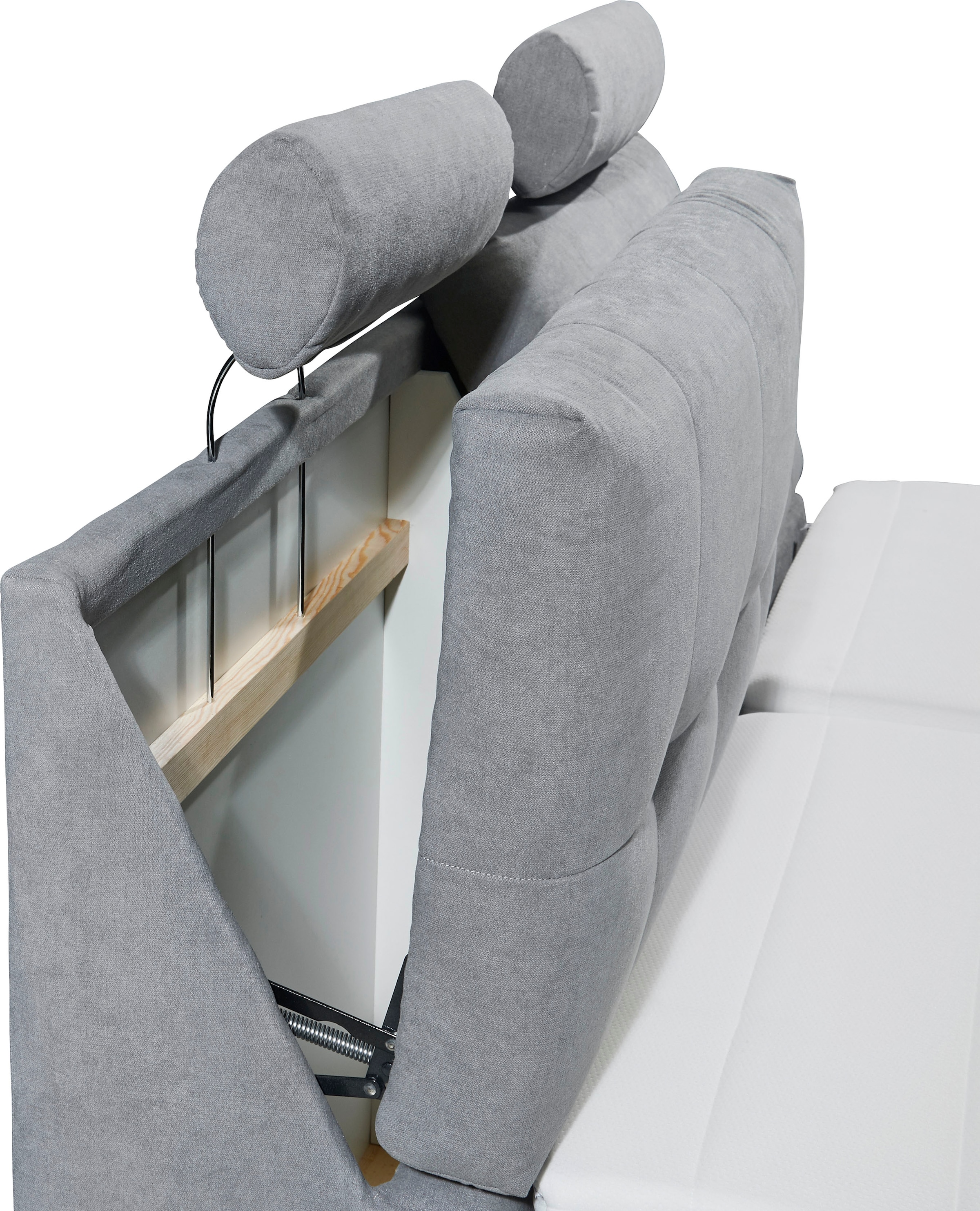 ED EXCITING DESIGN Boxspringbett »Palermo«, inkl. Motor, Topper, Kopfstütze und Stauraum im Kopfteil