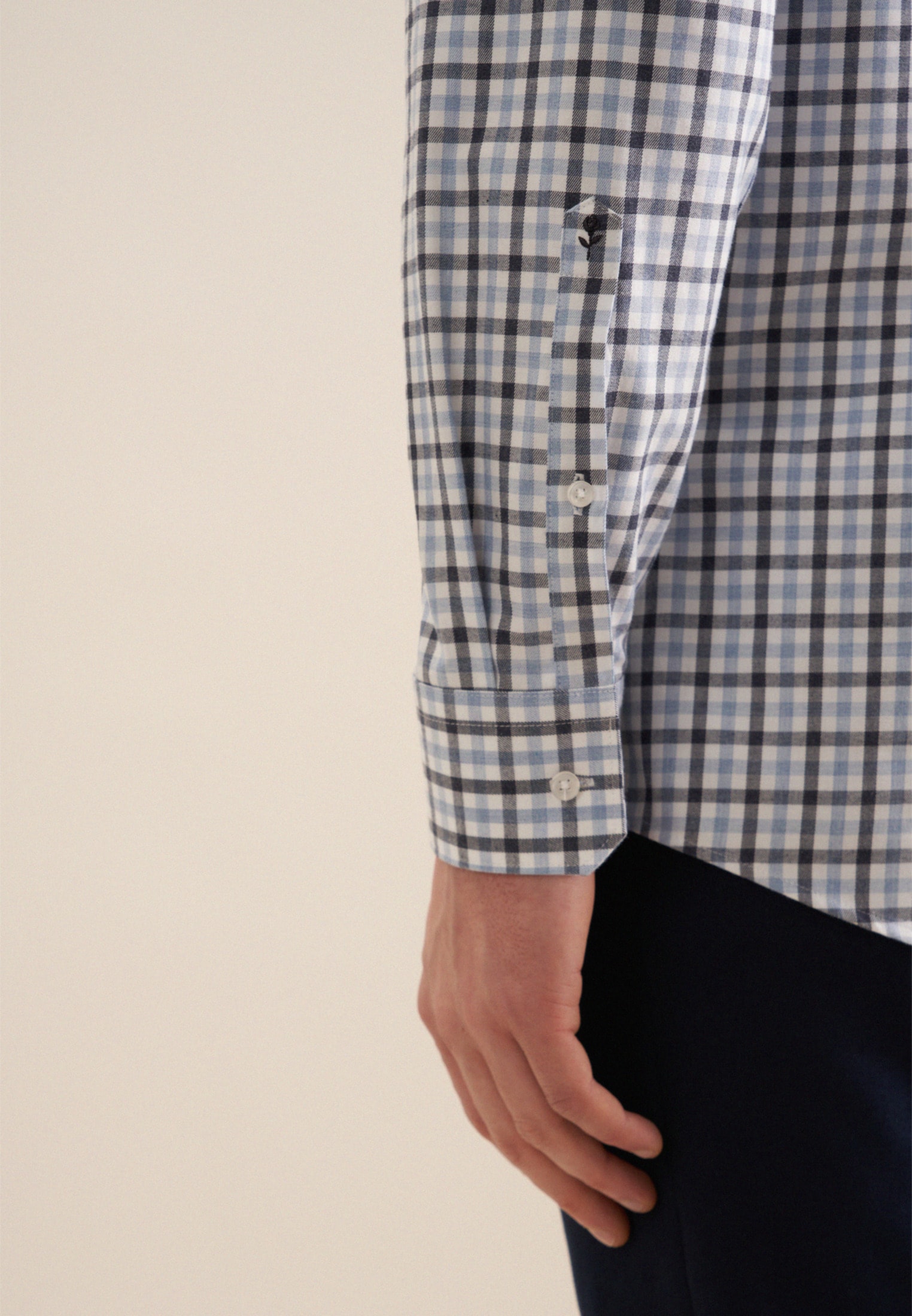 seidensticker Flanellhemd »Comfort«, Comfort Langarm Button-Down-Kragen Karo