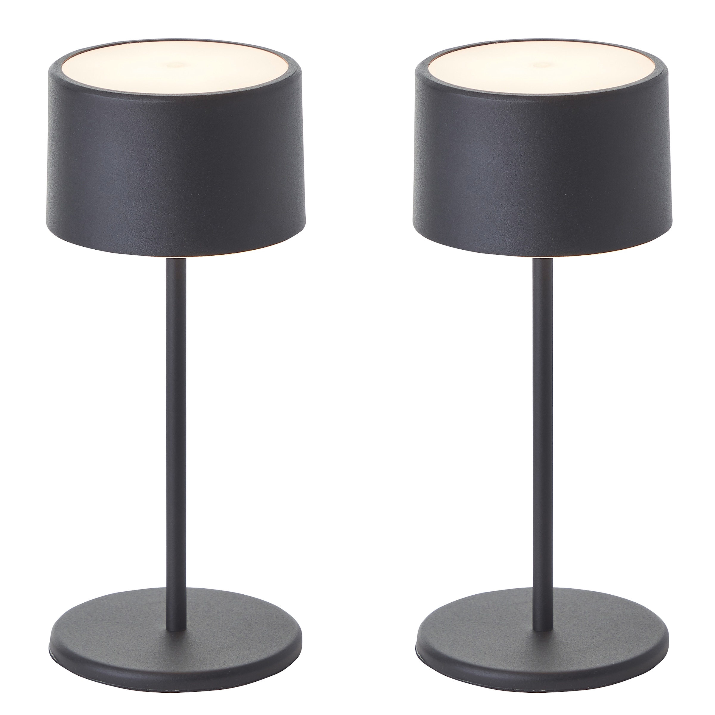 OTTO home Tischleuchte »Dreell, Akkuleuchte« LED-Modul 2 Stk. Warmweiß 2er Set, 210 lm, Touchdimmer, 3000 K, H 21 cm