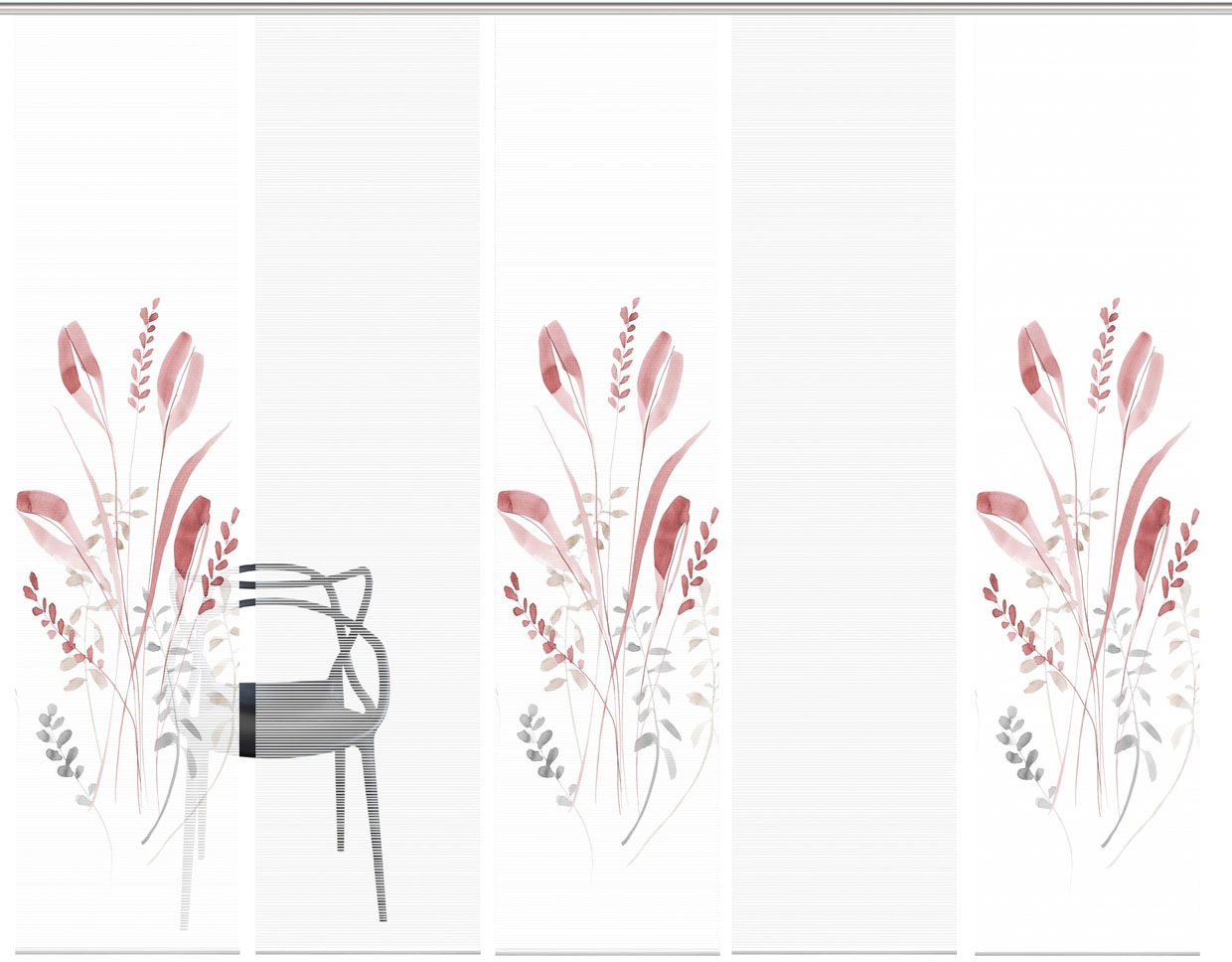 Vision S Schiebegardine »AYENE 5er SET« Paneelwagen 5 Stk. tlg. Schiebevorhang Digidruck 5er Set AYENE