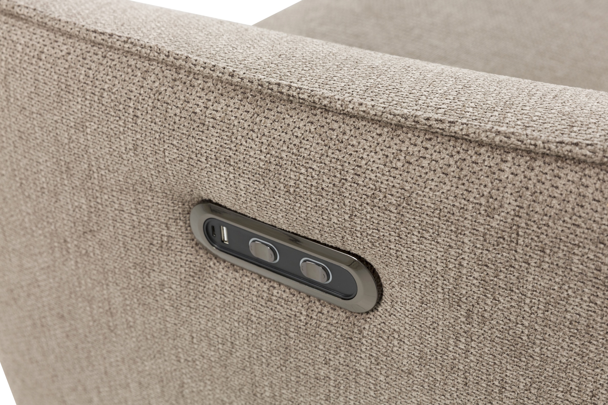 INOSIGN Ecksofa »TAYLER 3-Sitzer, L-Form (Breite 239cm), elektr. Relaxfunktion, USB A/C«, und Recamiere, Liegefunktion durch Recliner, Federkernpolsterung