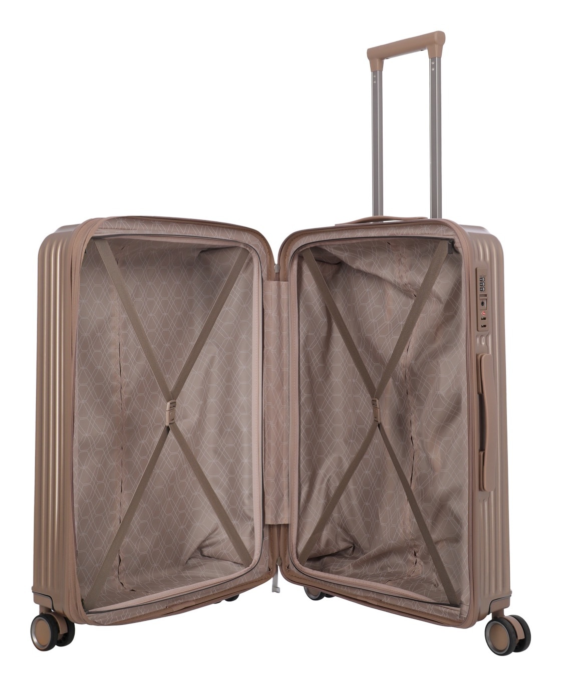 travelite Hartschalen-Trolley »PAROS Reisekoffer Hartschale« 63 l 4 Rollen Kreuzspanngurten – robustes ABS-Reisegepäck