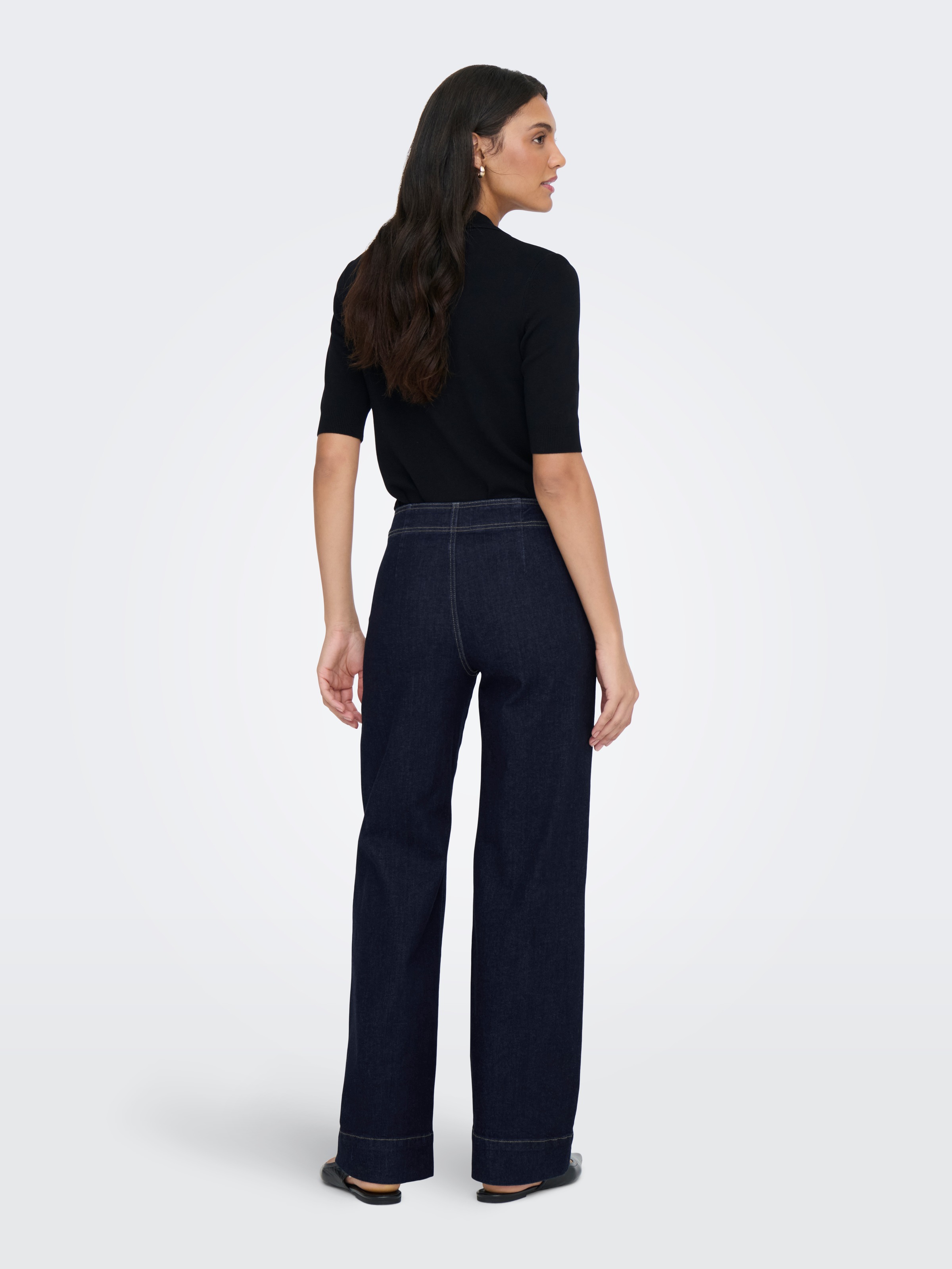 ONLY High-waist-Jeans »ONLMADISON HW WIDE BUCKLE DNM GUA411NOOS« Materialmix, wide fit