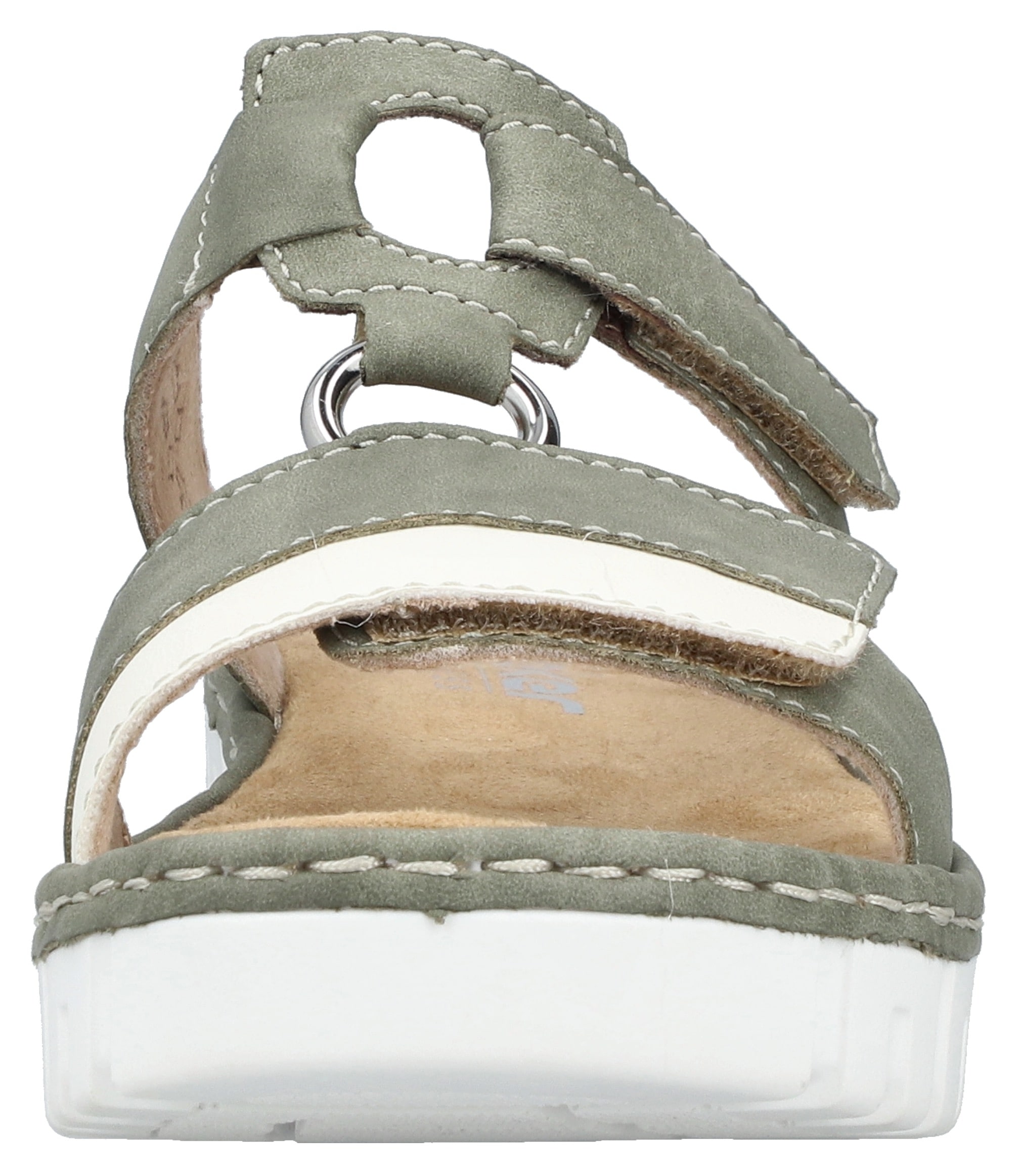 Rieker Keilpantolette, Sommerschuh, Strandschuh, Keilabsatz, mit zwei Klettverschlüssen