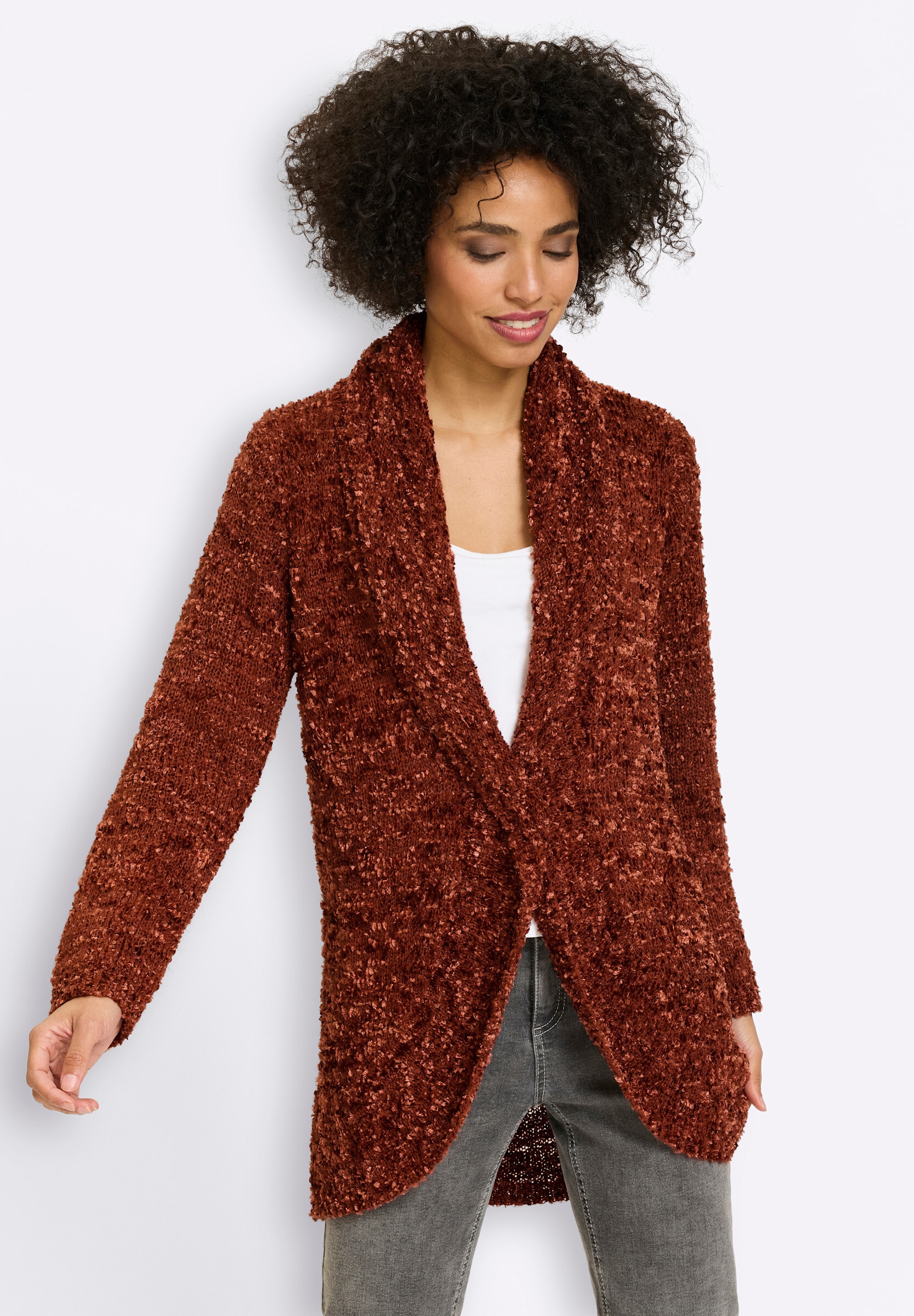 heine Strickjacke »Strickmantel Longstrickjacke aus Chenille«