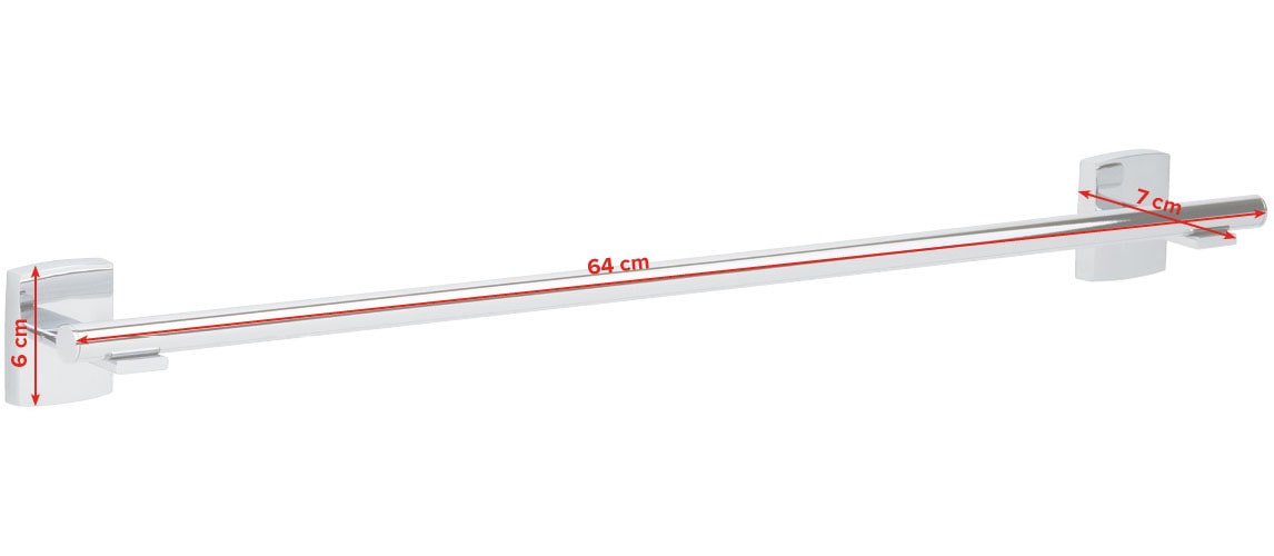 tesa Handtuchstange »Handtuchhalter 1x tesa klaam Bad-Handtuchhalter« chrom 7,3 cm : 64,6 cm : 6 cm