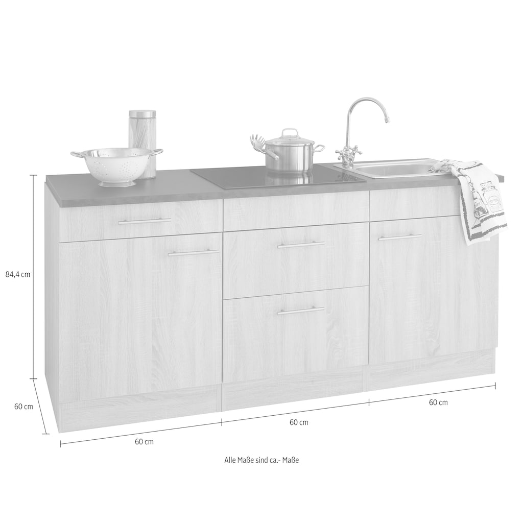 OPTIFIT Küchenzeile »Mini«, mit E-Geräten, Breite 180 cm