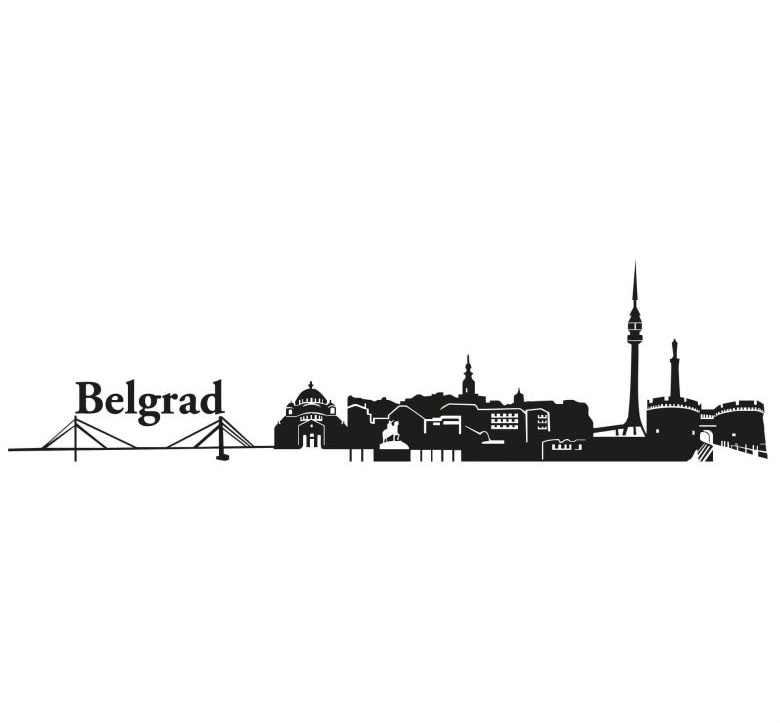 Wandtattoo »XXL Stadt Skyline Belgrad 120cm«, (1 St.), selbstklebend, entfernbar