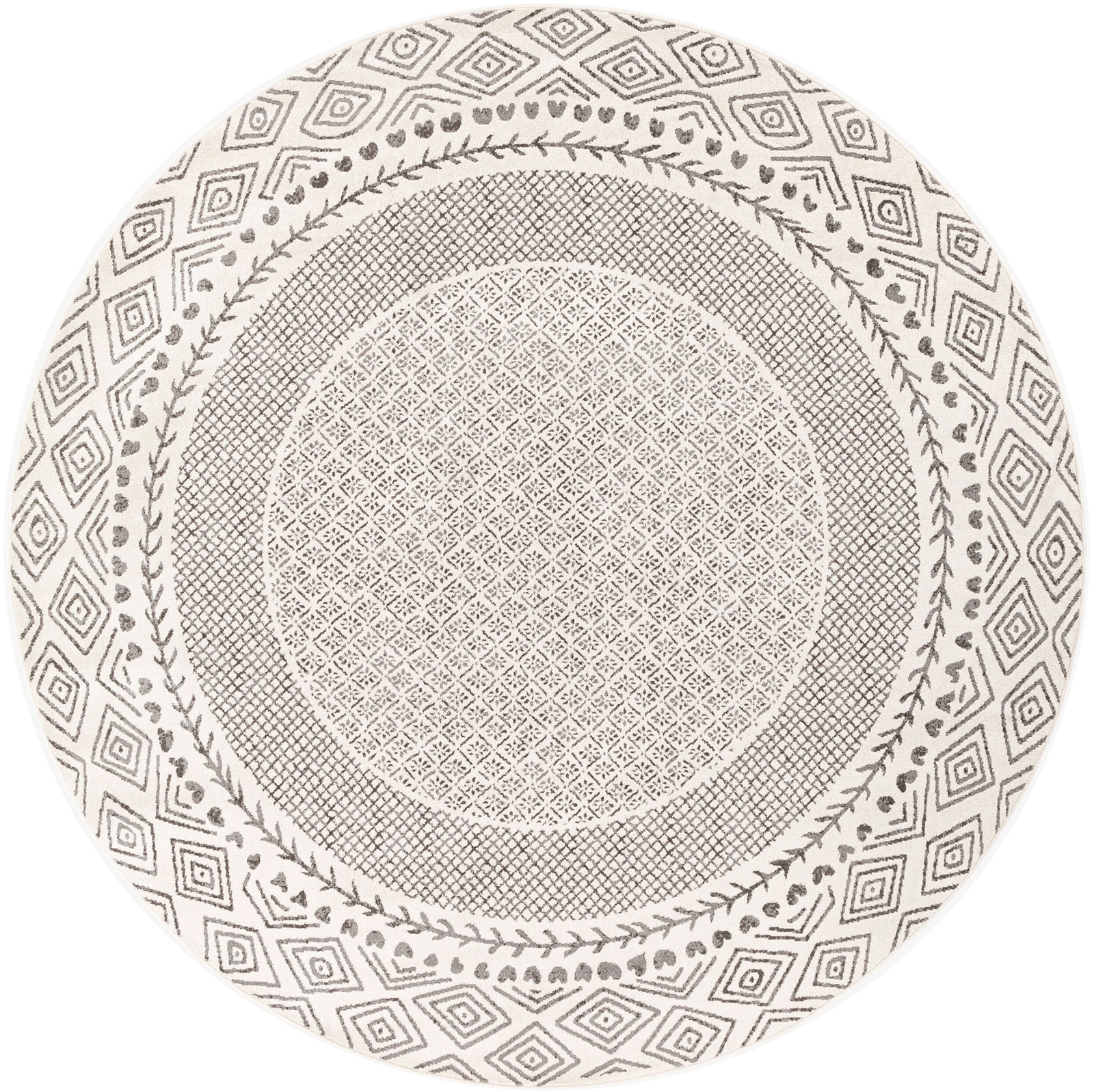 Livabliss Teppich »MONACO«, rund, 14 mm Höhe, Skandinavischer Teppich, Kurzflor Boho-Wohnzimmerteppich
