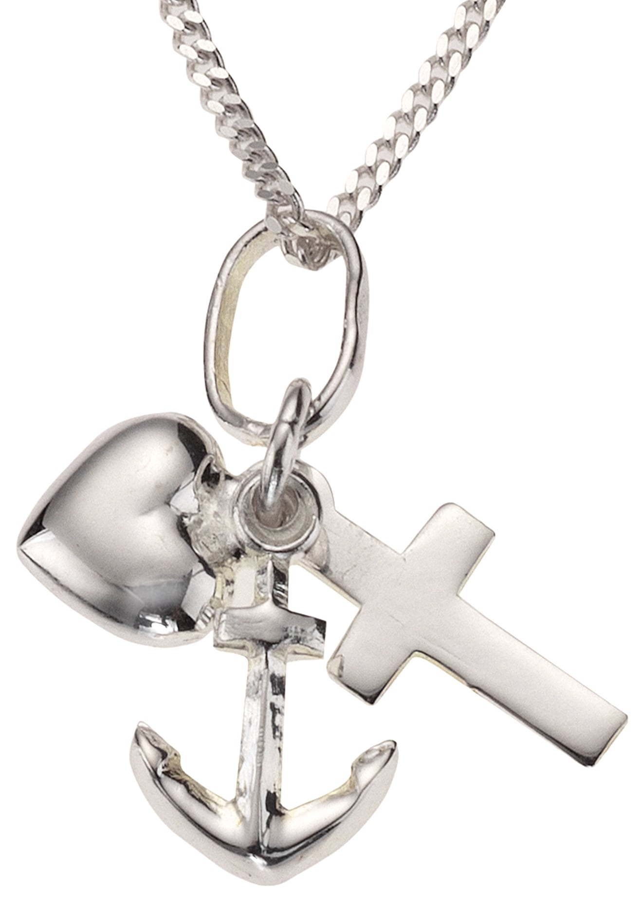 Firetti Kette mit Anhänger »Schmuck Geschenk Silber 925 Halsschmuck  Halskette Panzerkette Glaube«, zu Kleid, Shirt, Jeans, Sneaker! Anlass  Geburtstag Weihnachten bei ♕