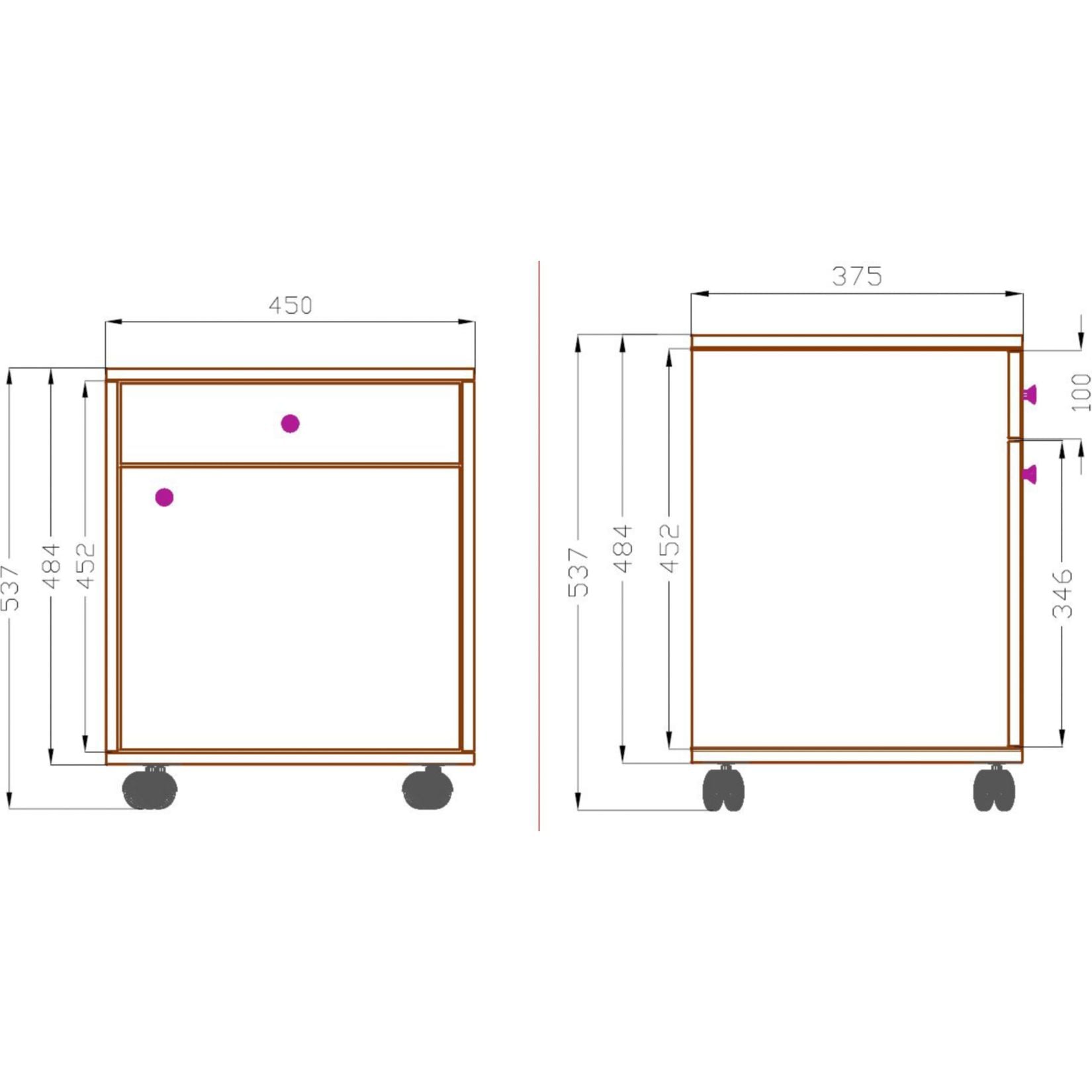 VCM Container »Holz Rollcontainer Bürocontainer Schublade Masola«, (1 St., VCM Masola)