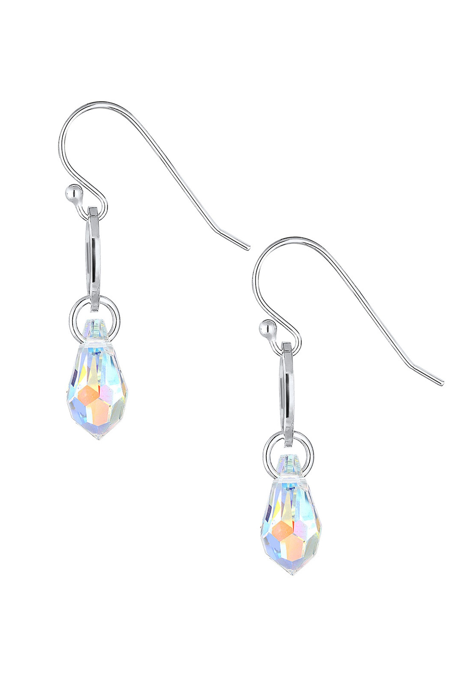Elli Paar Ohrhänger »Ohrringe Ohrhänger lang Tropfen Glas Kristalle Weiß 925 Sterling Silber«