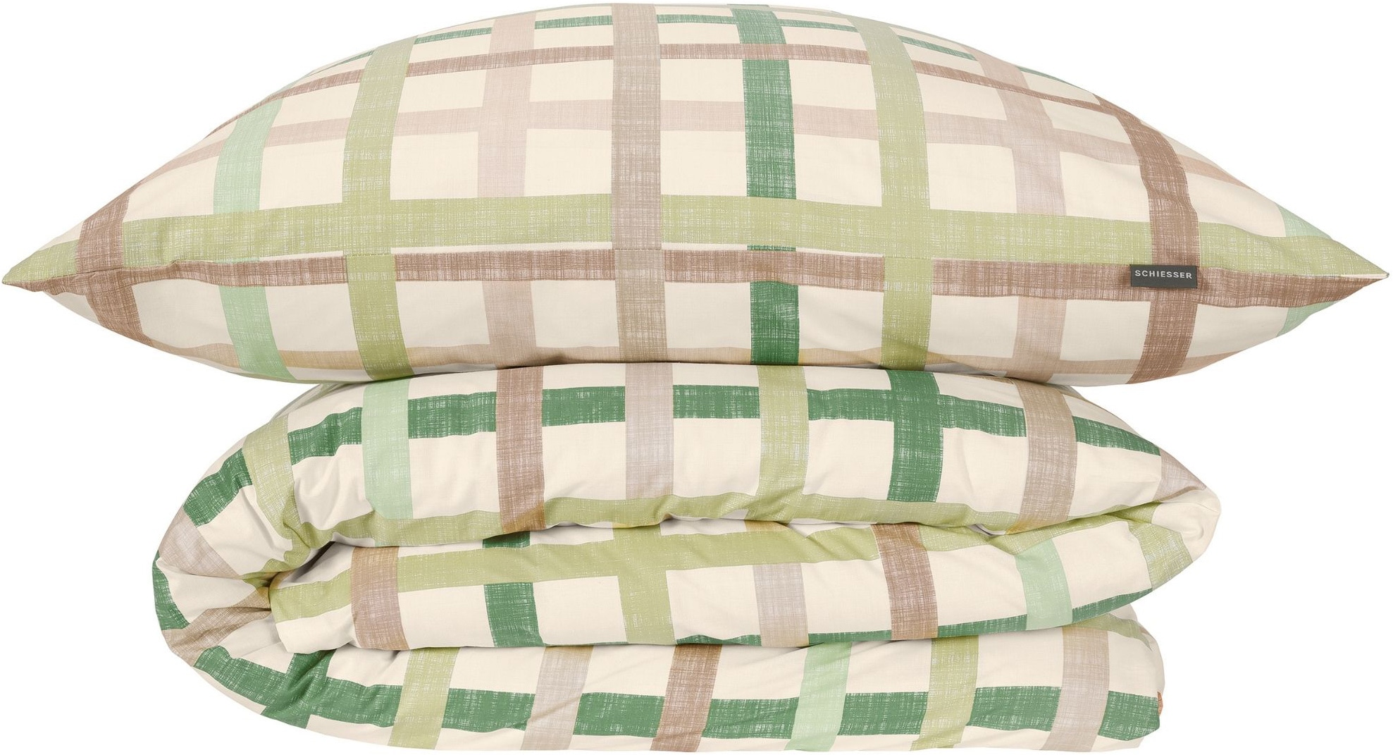Schiesser Bettwäsche »Luiza aus weicher Baumwolle mit hübschem Karomuster« 2 Stk. OEKO-TEX® MADE IN GREEN