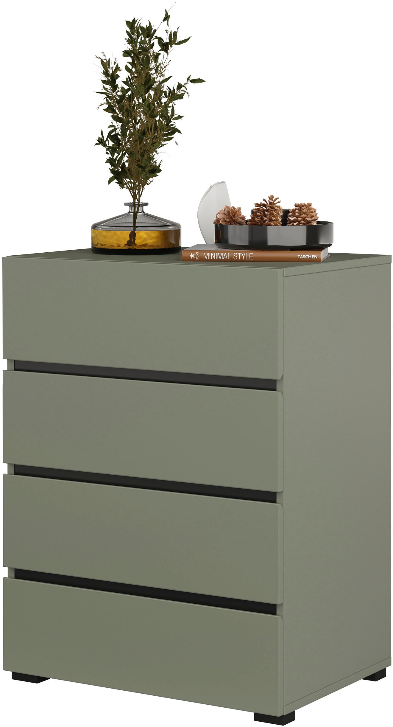 INOSIGN Kommode »Cross,Breite 60 cm, moderne grifflose Sideboard,4 Schubkästen« Schubladenschrank mit viel Stauraum, Flur Highboard