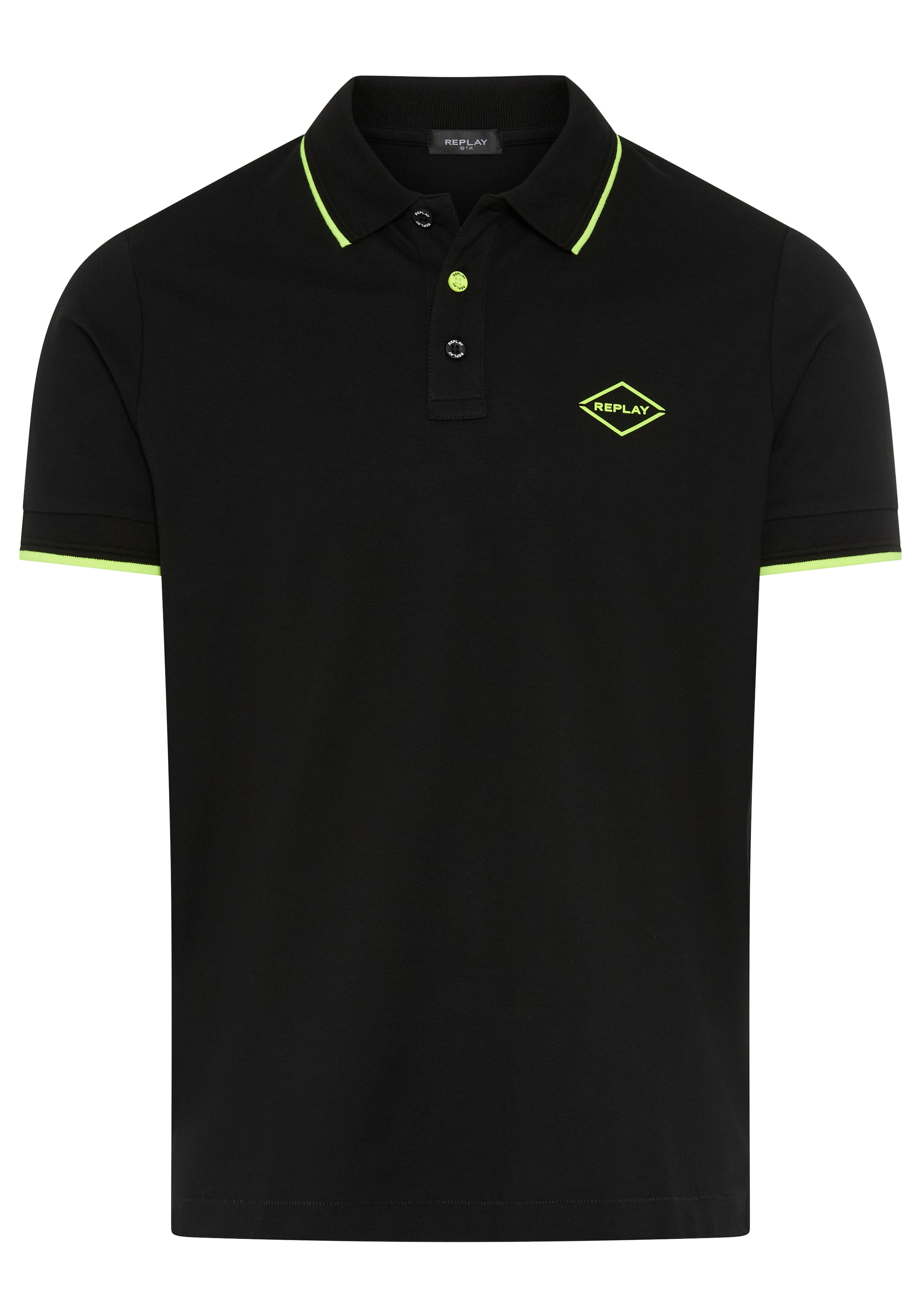Replay Poloshirt mit Kontrastdetails, Baumwoll-Mix