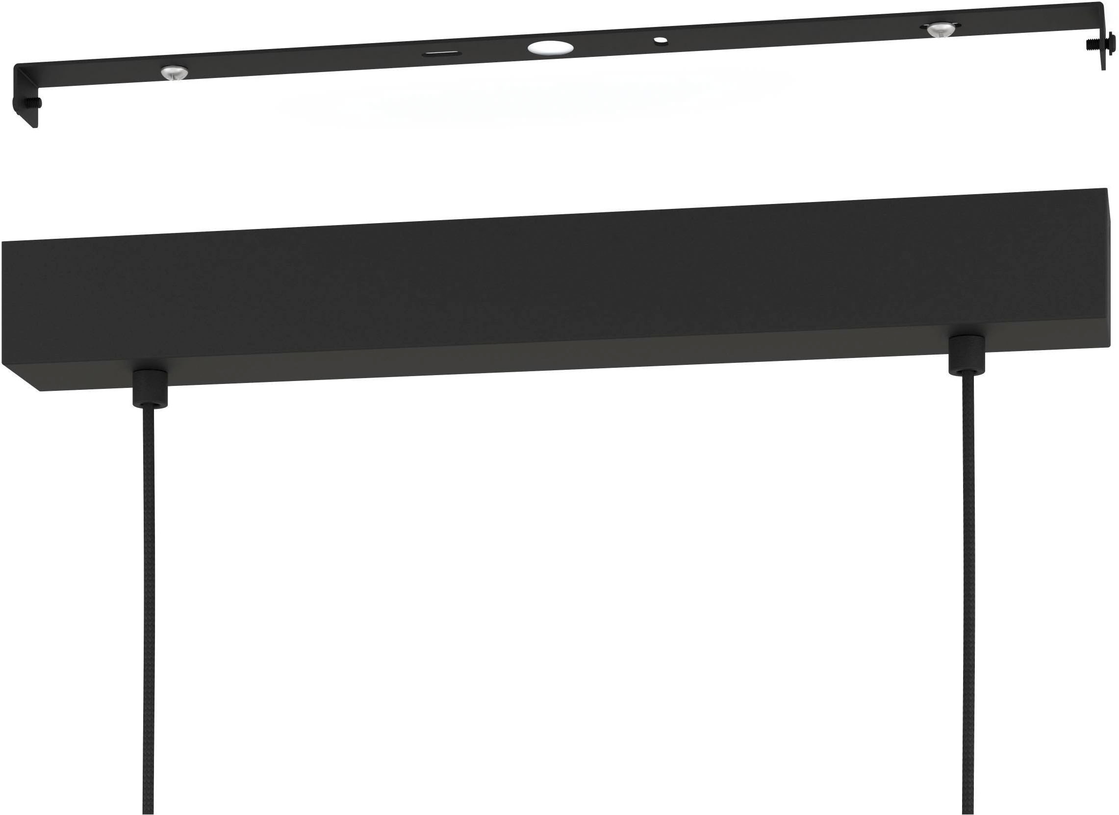 EGLO Hängeleuchte »Sherburn Hängelampe, Esszimerlampe, Metall und Holz, E27, Pendellampe« E27 1 Stk. EGLO Hängeleuchte Sherburn schwarz, braun 3X40W L:77 H:110 cm