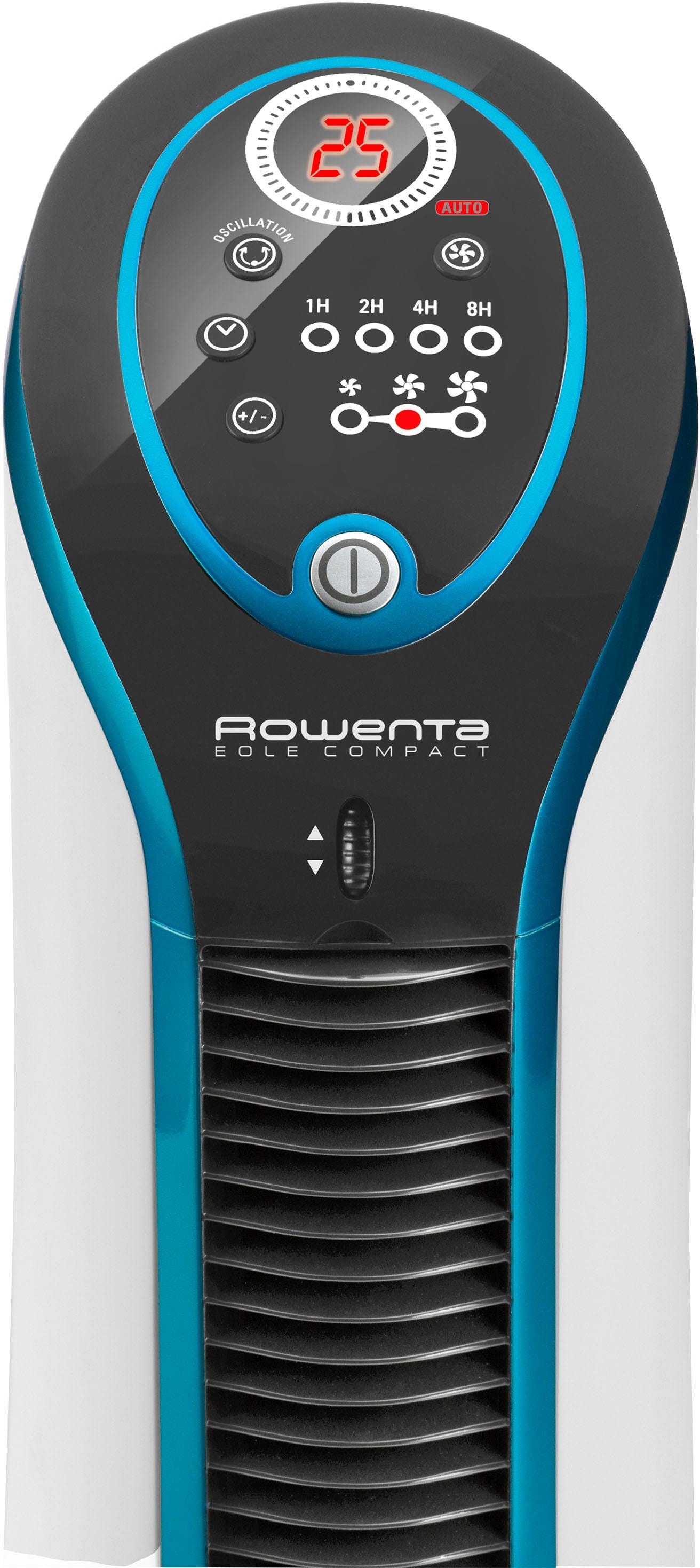 Rowenta Tischturmventilator »Eole Compact, leise mit nur 45 dB(A), transportierbar, Timer,«, 3 Geschwindigkeiten, Eco-Abschaltautomatik, weiß/schwarz, VU6210F0