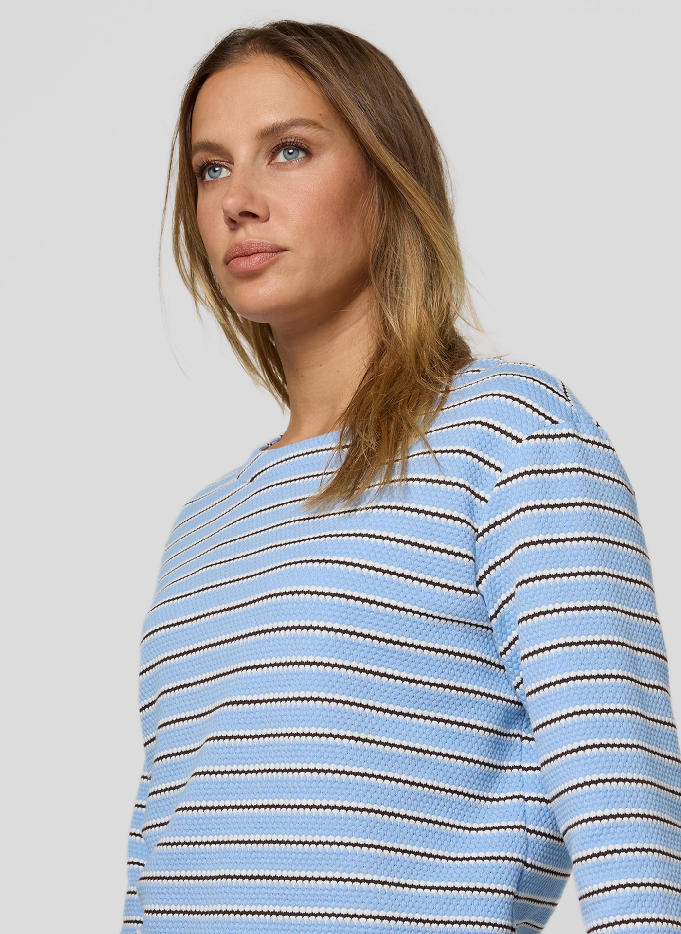 Rabe 3/4-Arm-Shirt Strick-Look und gestreift