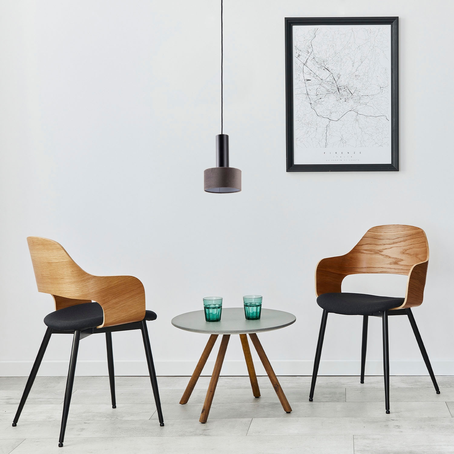 Paco Home Pendelleuchte »VELUTA« GU10 Wohnzimmer Hängeleuchte Stoffschirm Esszimmer Modern GU10