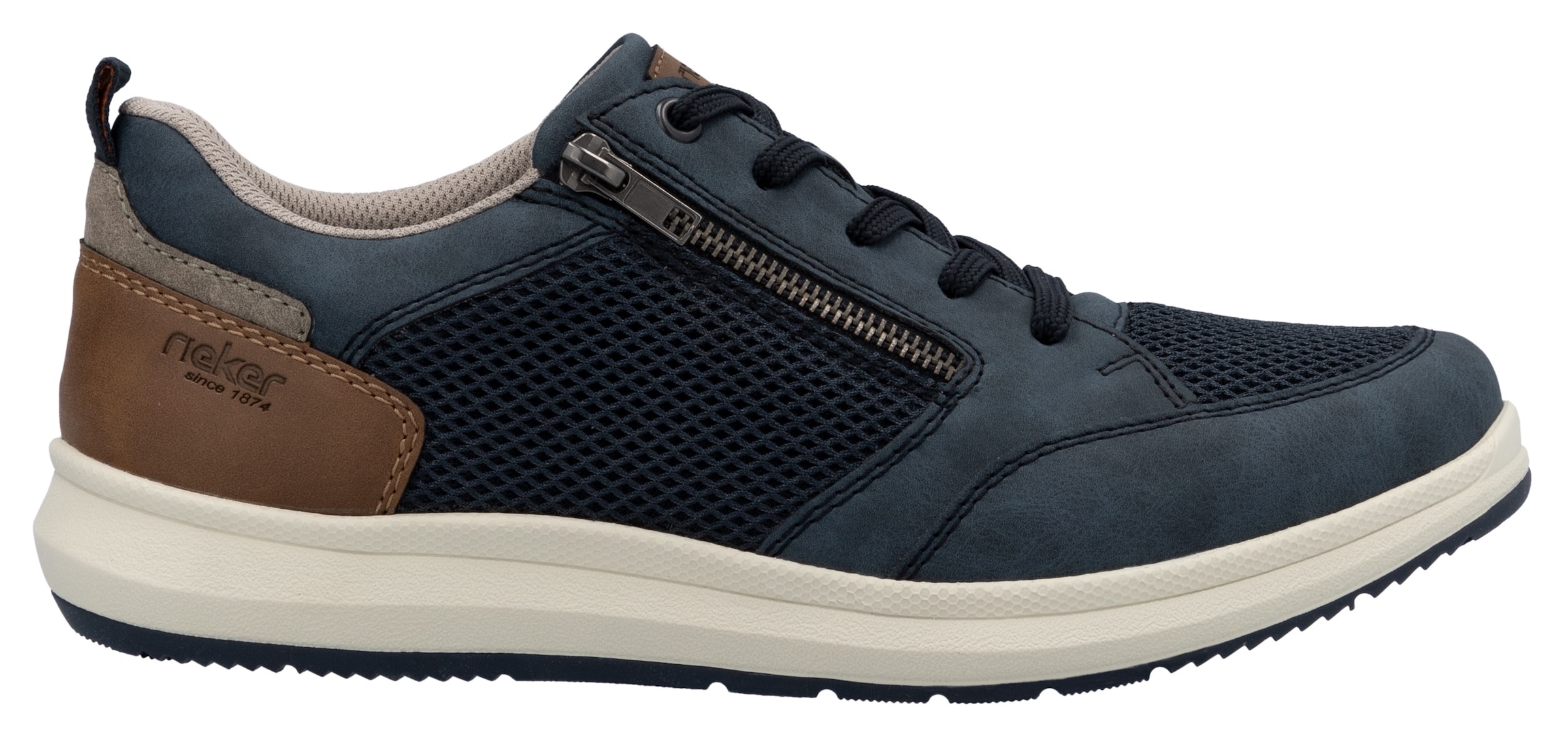 Rieker Sneaker, Halbschuh, Freizeitschuh, Schnürschuh mit seitlichem Reißverschluss
