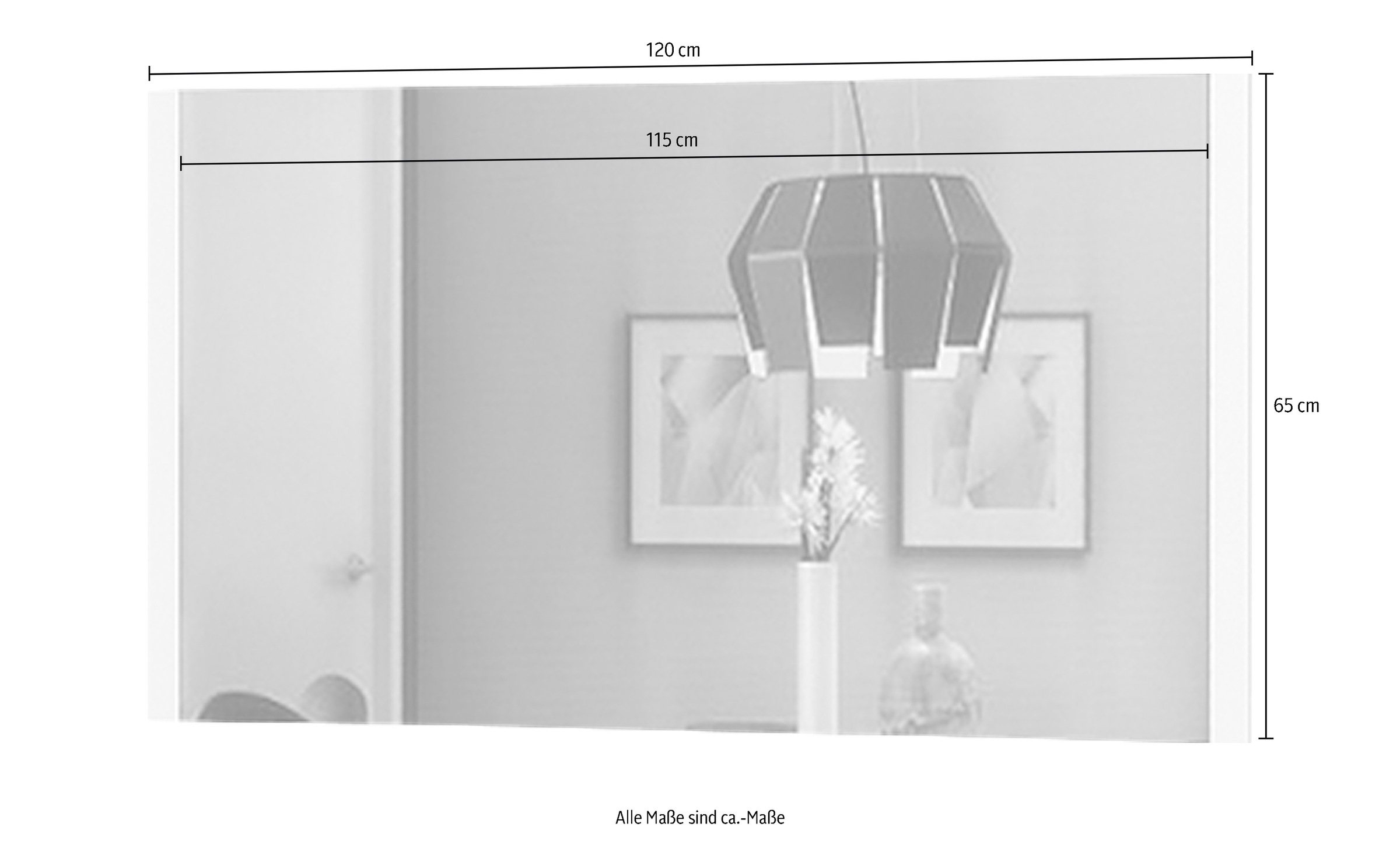 Places of Style Wandspiegel »Piano«, Maße (B/T/H): 123/2/65 cm