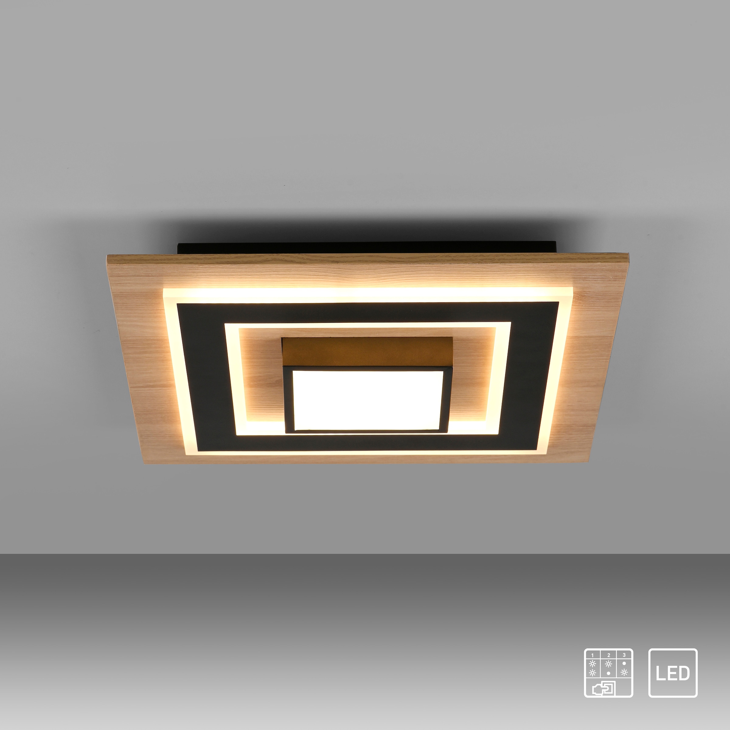 JUST LIGHT Deckenleuchte »TOLA« LED-Board 1 Stk. Warmweiß LED, separat steuerbar (Schalter)