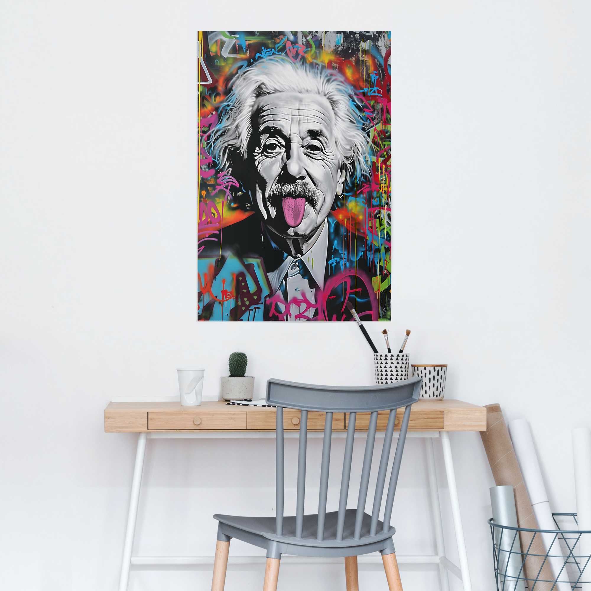 Reinders! Poster »Einstein Tongue«, Hobbyraum - Mehrfarbig - 150 gr. Papier - Street Art - 61x91,5 cm