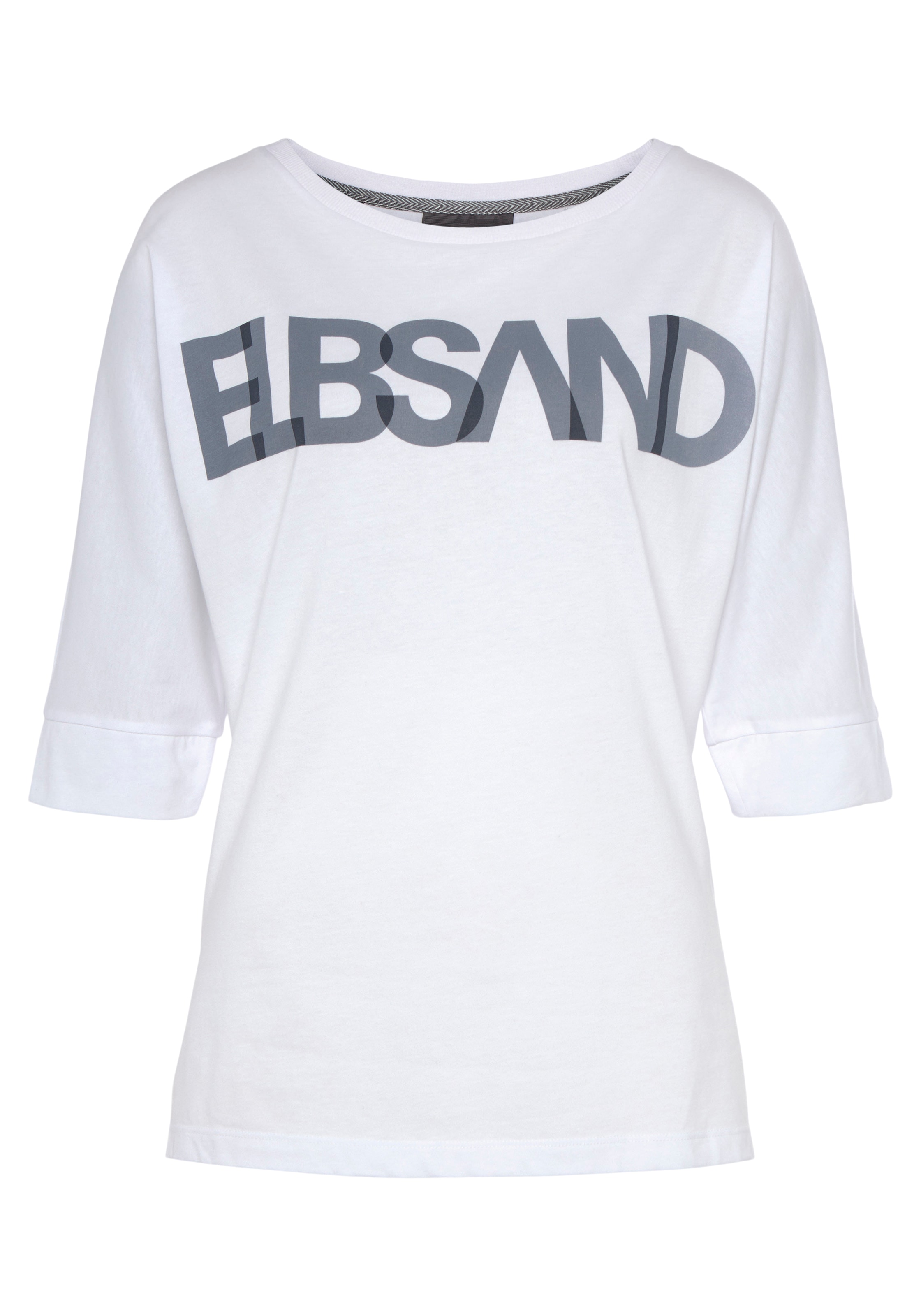 Elbsand 3/4-Arm-Shirt, mit Logodruck, Baumwoll-Mix, lockere Passform