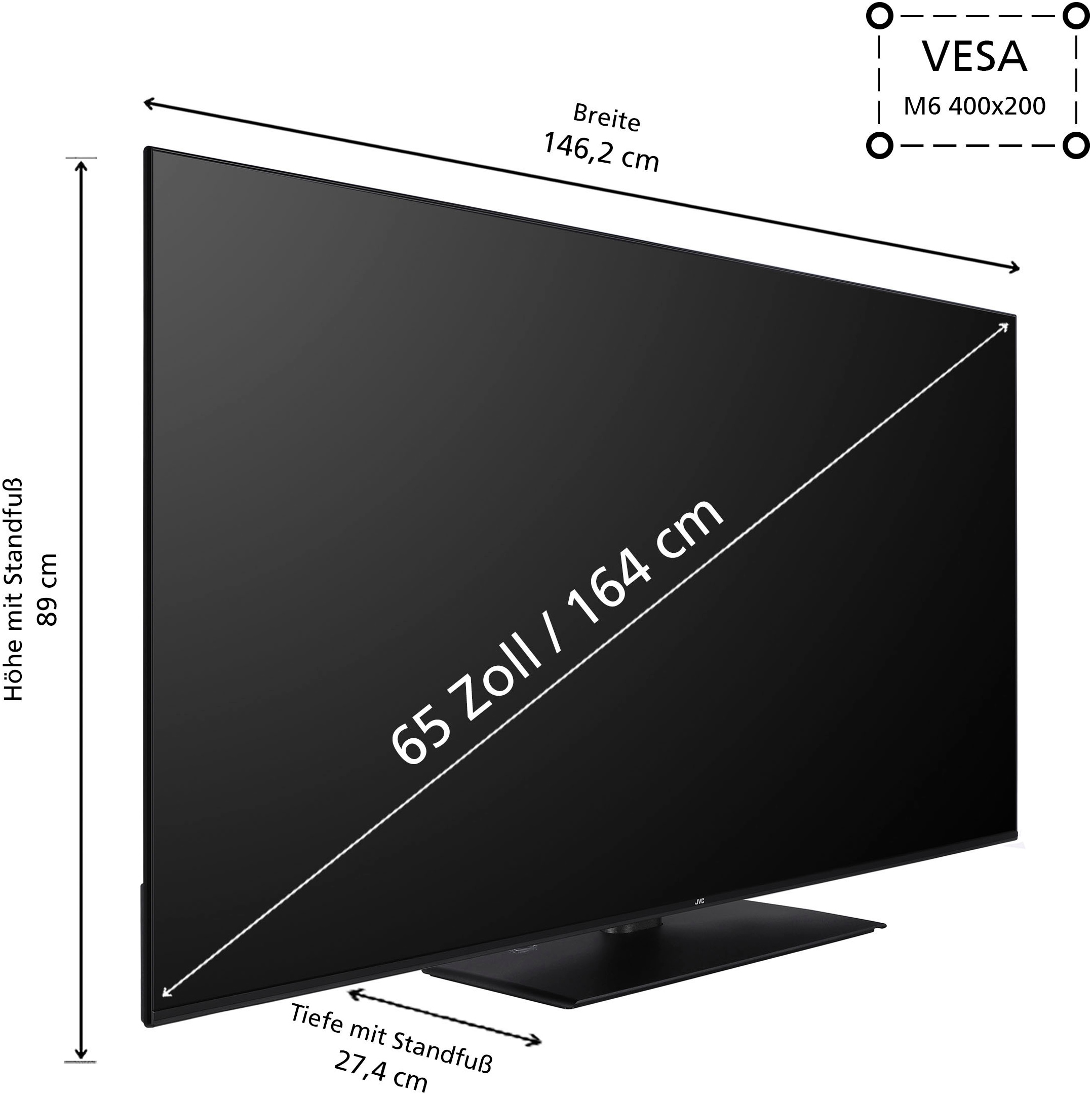 JVC QLED-Fernseher »LT-65VUQ3455«, 4K Ultra HD, Smart-TV