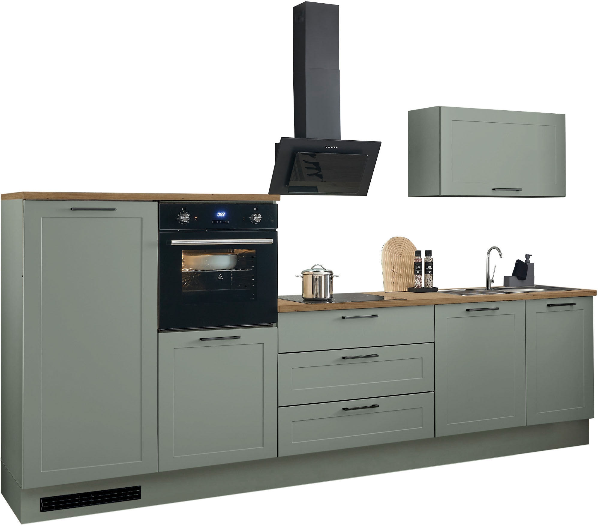 BASIC by Balculina Küchenzeile »Marsi« Breite 320 cm, höhenverstellbare Füße, mit Soft-Close-Funktion