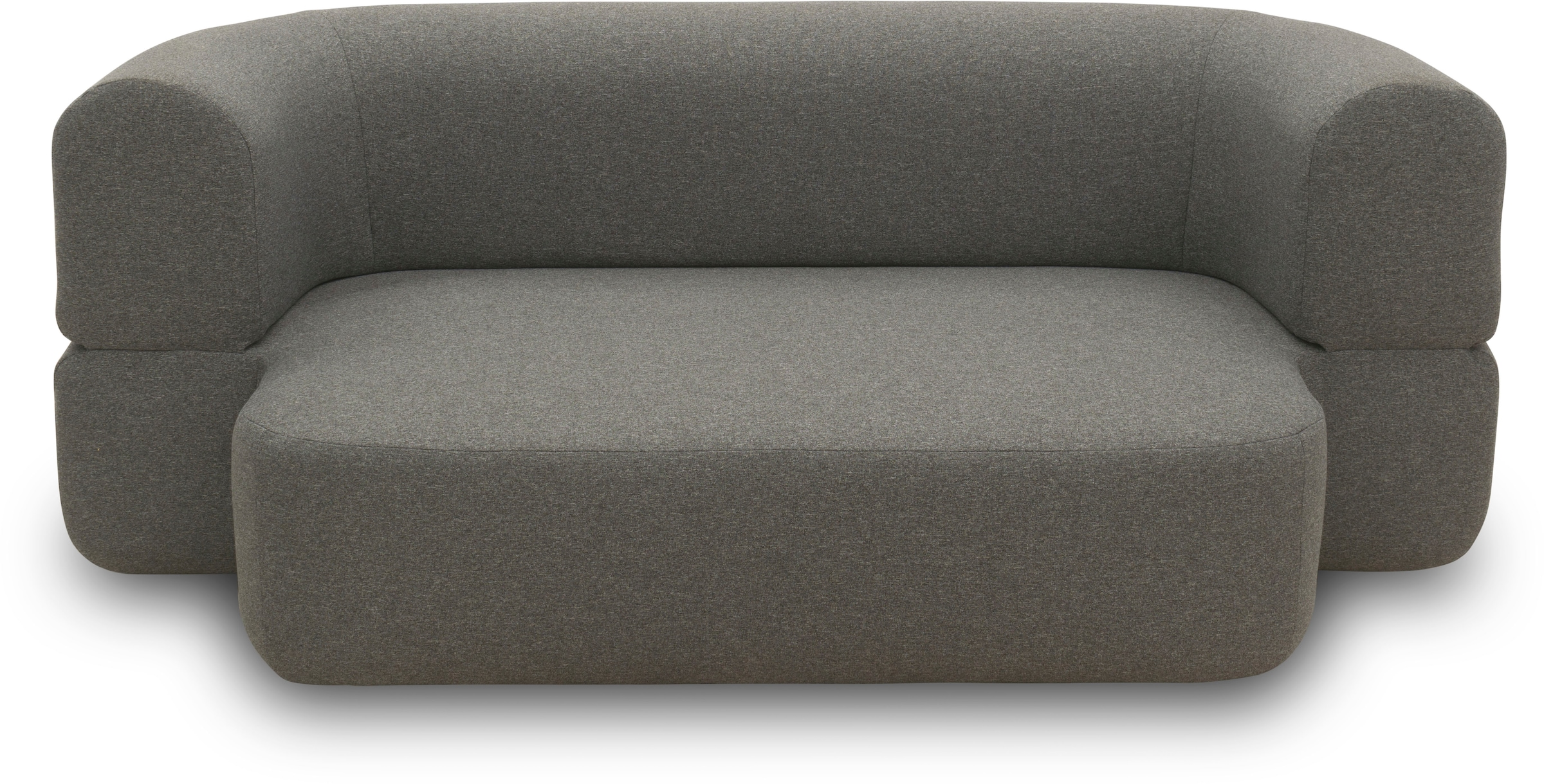 INOSIGN Schlafsofa »Denair oval Federkern, Bettsofa, organisches Design. Breite 208cm«, 2-Sitzer durch Klappen verwandeln in eine Liegefläche
