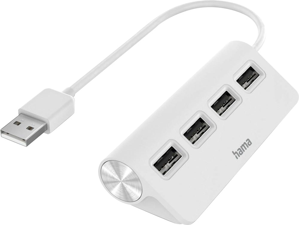 Hama USB-Adapter »USB-Hub mit 4 USB-A Ports, USB-A Stecker, 480 Mbit/s, 15 cm Kabellänge«,...