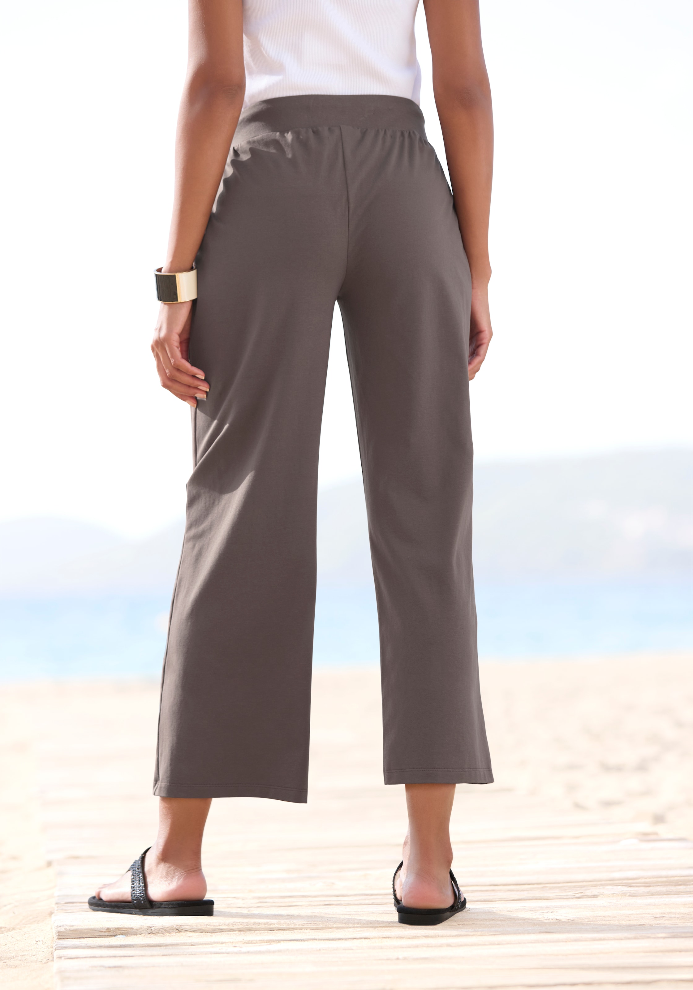 Beachtime 7/8-Strandhose, aus weichem Jersey, Wide-Leg, Jogginghose, Relaxhose