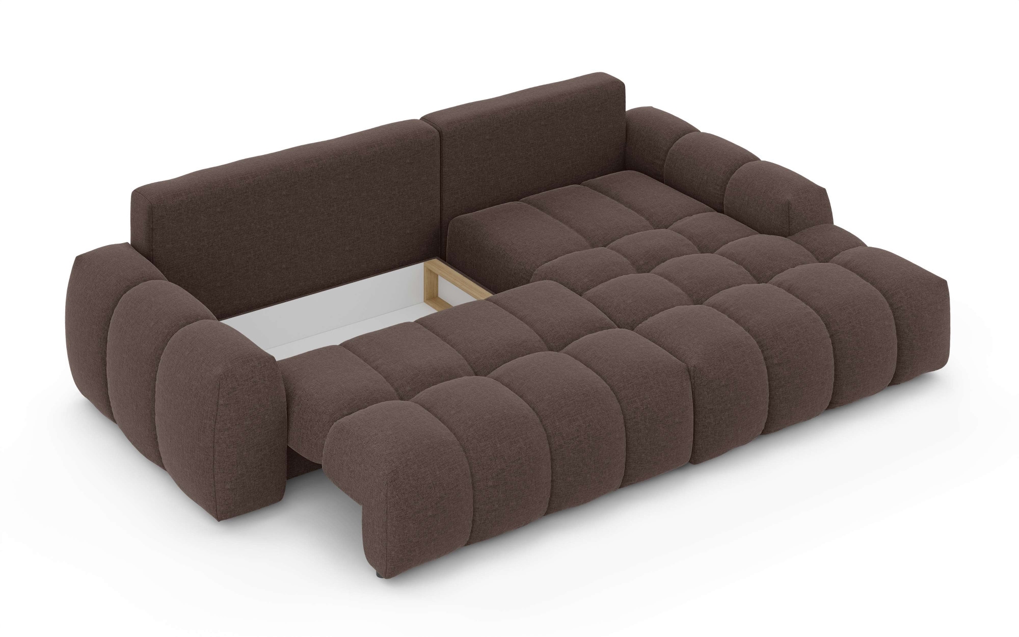 INOSIGN Ecksofa »AZITA klein optionale Schlafsofa mit Bettkasten, B/T/H: 270/166,5/84cm«, L-Form mit Wellenunterfederung, Bubble-Optik