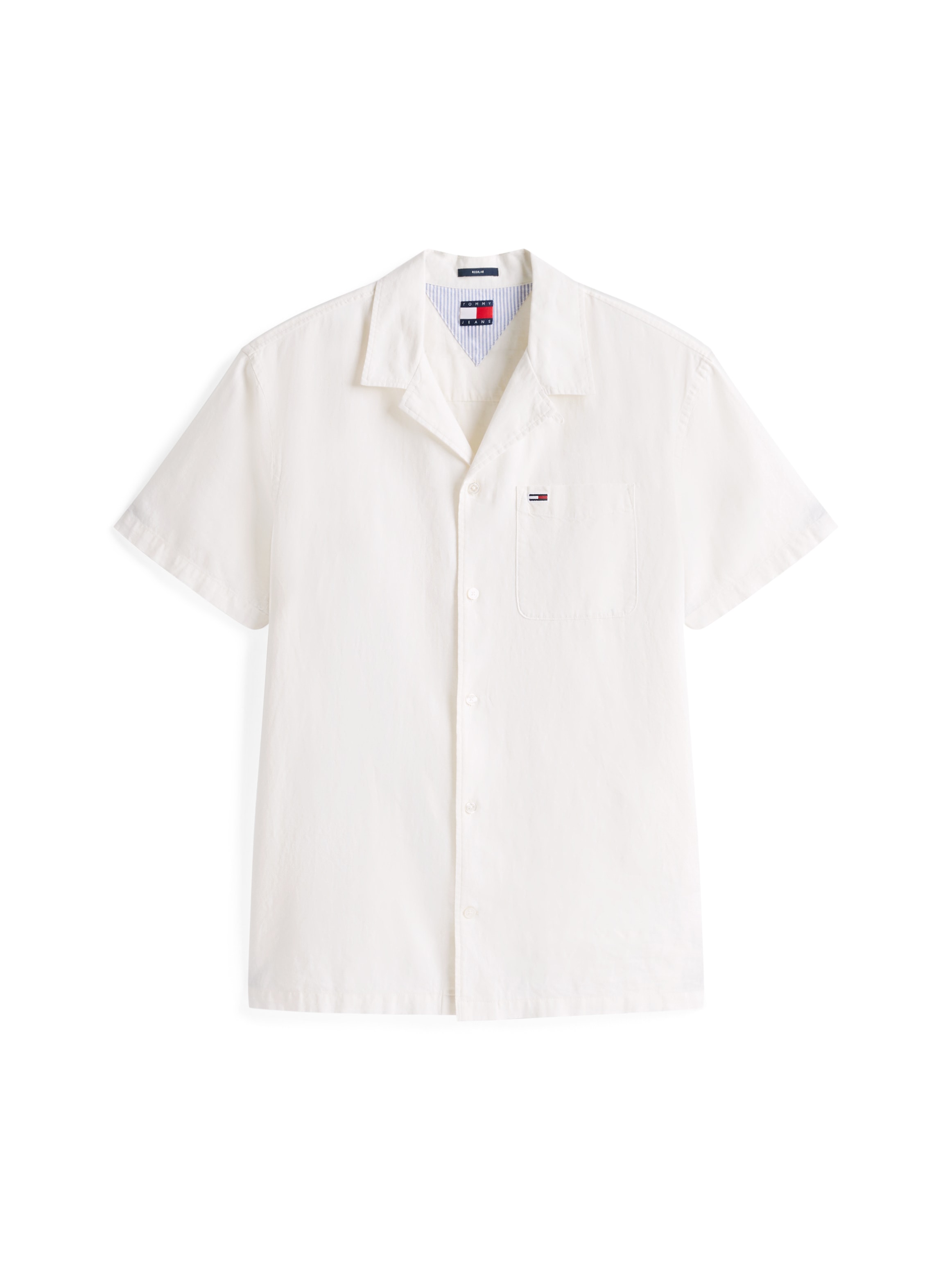 Tommy Jeans Plus Kurzarmhemd »TJM LINEN BLEND CAMP SS EXT«, Mit V-Ausschnitt