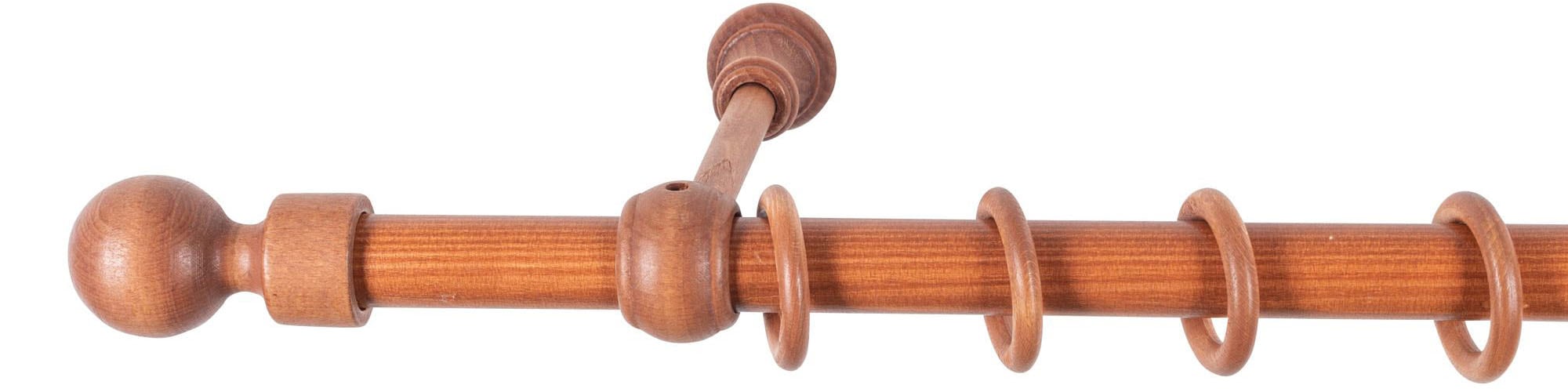 SN DECO GROUP Gardinenstange »Giro«, 1 läufig-läufig, Fixmaß, 28 mm, Holz, verschiedene Längen und Farben, Komplettset