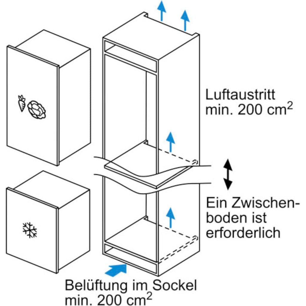 BOSCH Einbaugefrierschrank »GIV21ADD0«, 6, 87,4 cm hoch, 55,8 cm breit