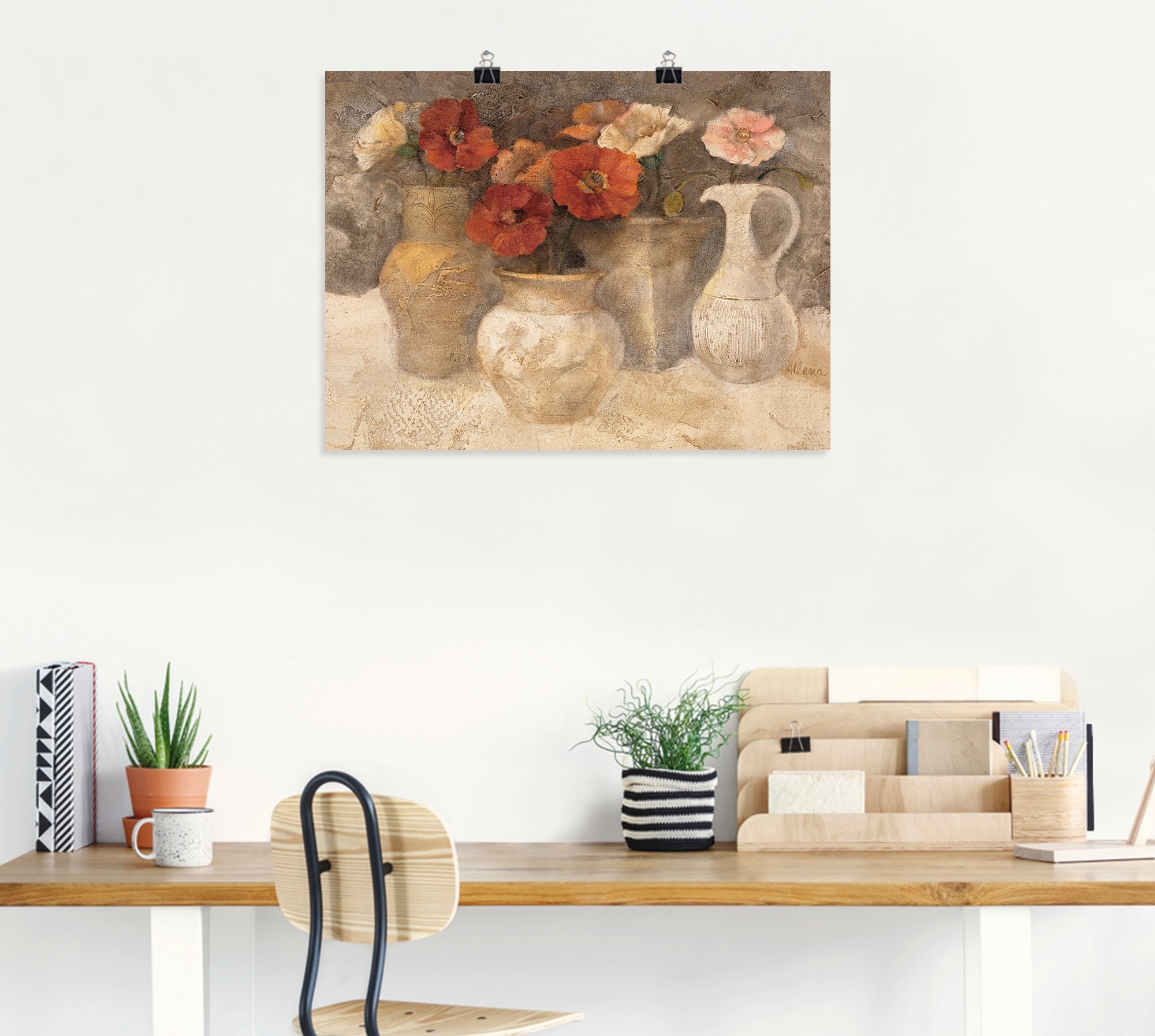 Artland Wandbild »Weißer Mohn«, Vasen & Töpfe, (1 St.), als Leinwandbild, Poster in verschied. Größen