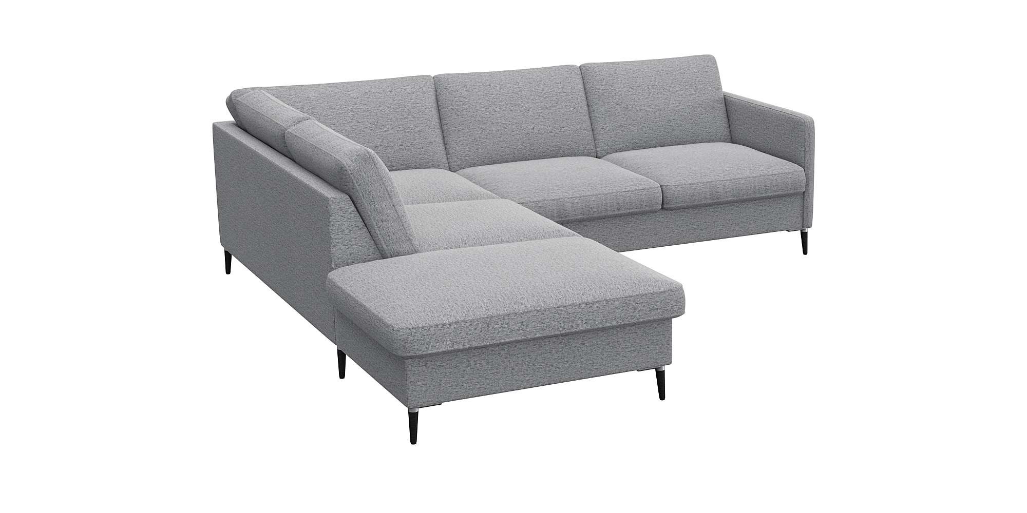 FLEXLUX Ecksofa »Fiore, L-Form«, schmale Armlehnen, Füße Alu/schwarz, B/T 234/225cm, Kaltschaum im Sitz